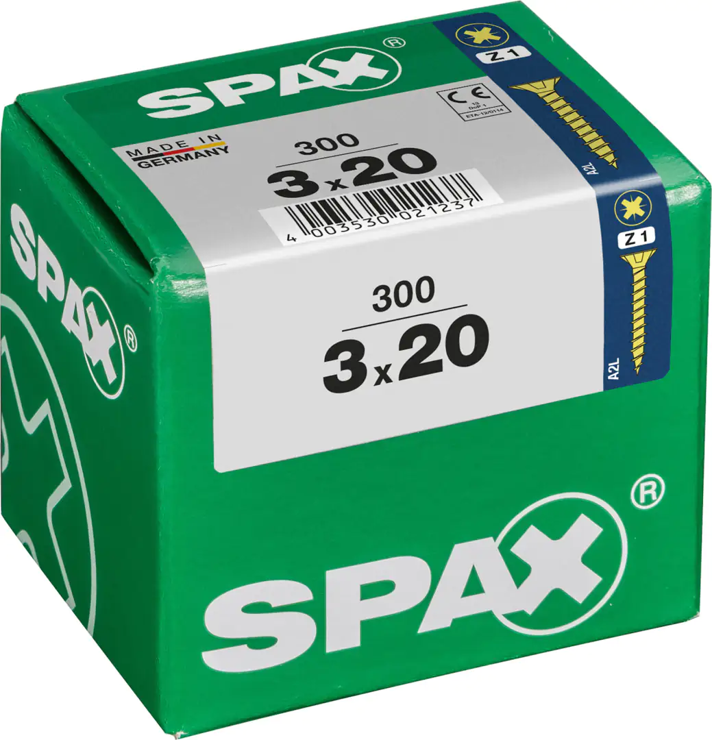 Spax Universalschrauben 3.0 x 20 mm PZ 1 - 300 Stk.