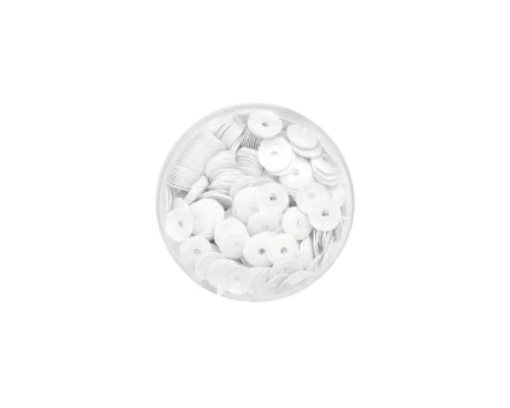 Glorex Paillettenscheiben 6 mm 7 g, weiß