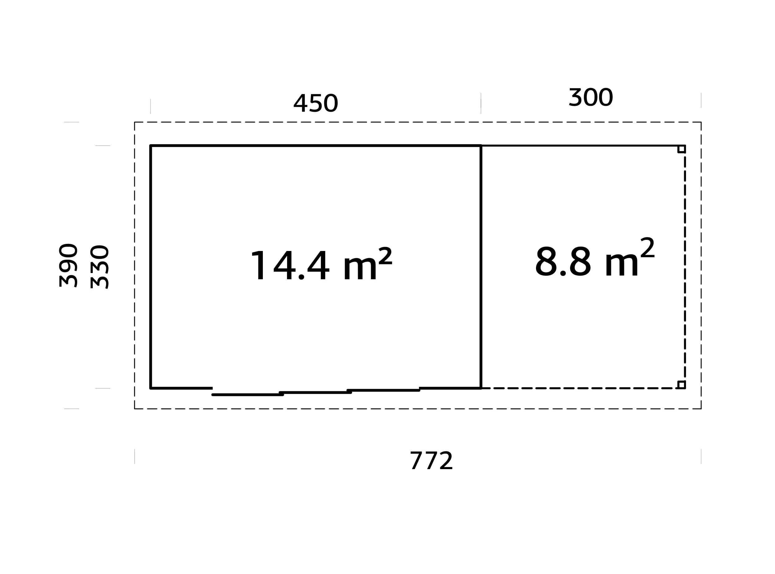 Palmako Gartenhaus Lydia 728 x 330 cm mit Schiebetüren naturbelassen Palmako Gartenhaus Lydia 728 x 330 cm mit Schiebetüren naturbelassen