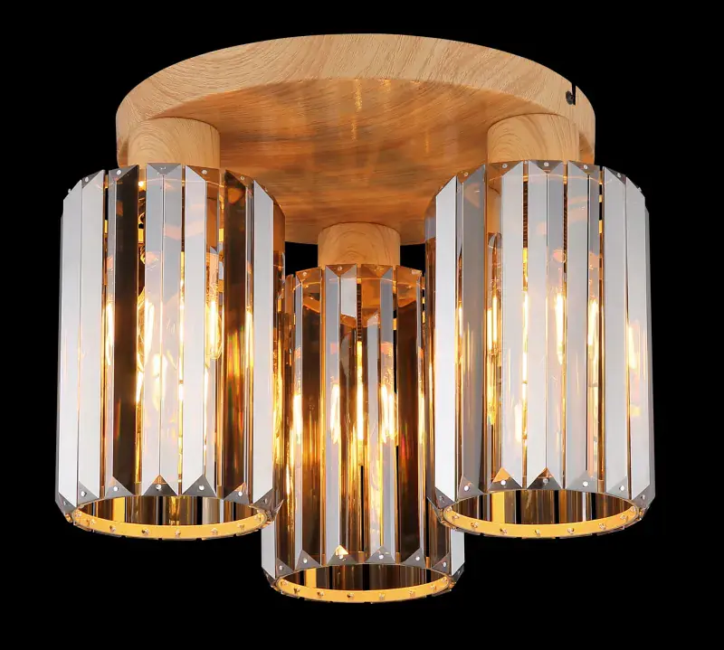 Globo Deckenleuchte Run Ø 35 x 25 cm holzoptik