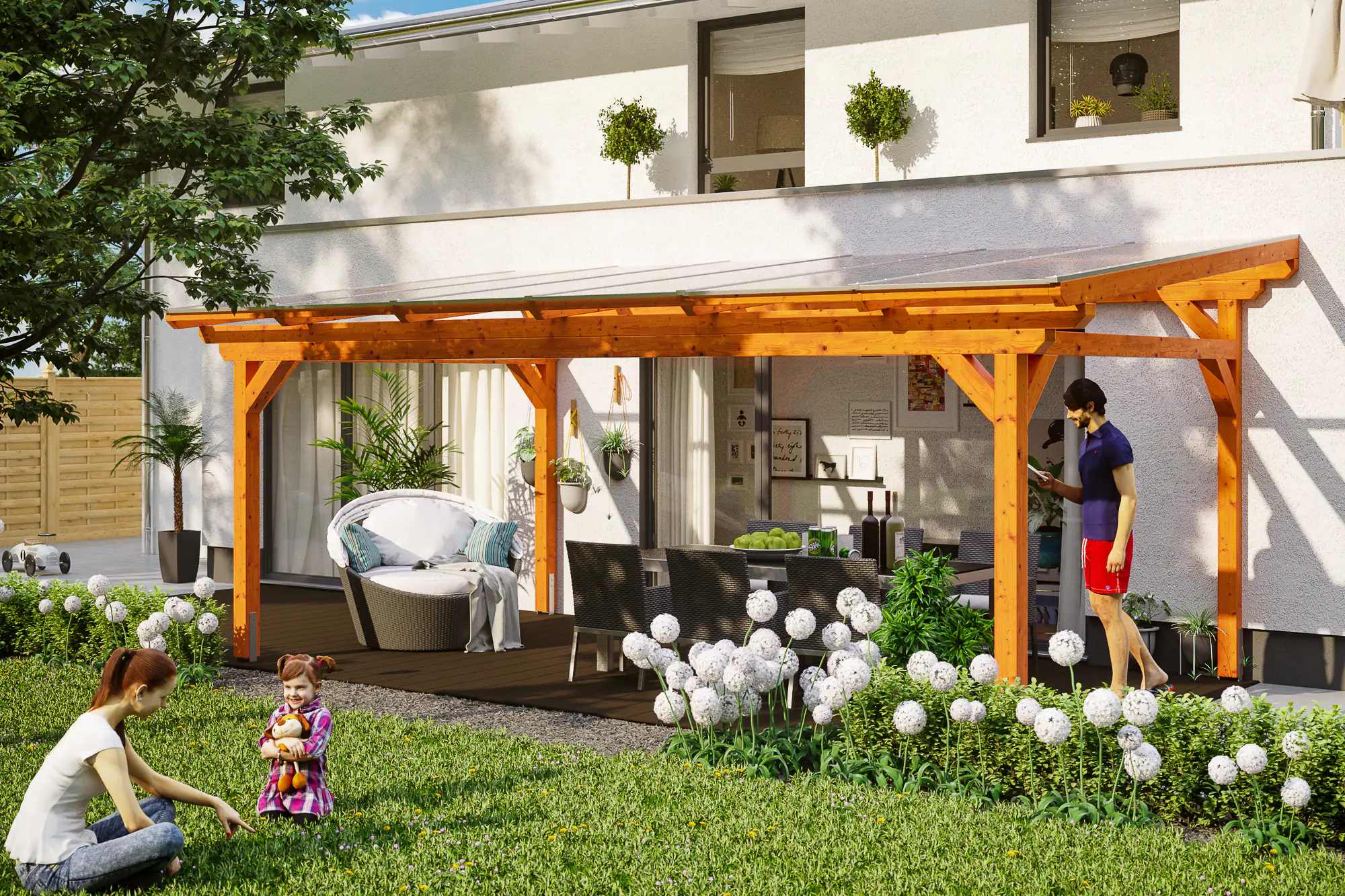 4018211003068 SKAN HOLZ Terrassenüberdachung Sanremo 648 x 250 cm Leimholz