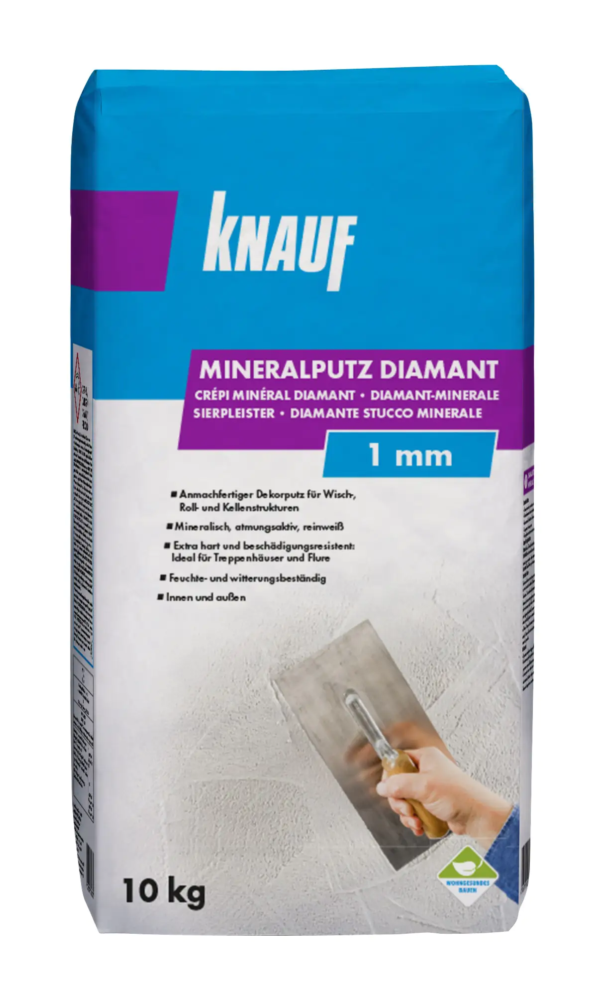 Knauf Mineralputz Diamant 10 kg 1,0 mm Körnung reinweiß