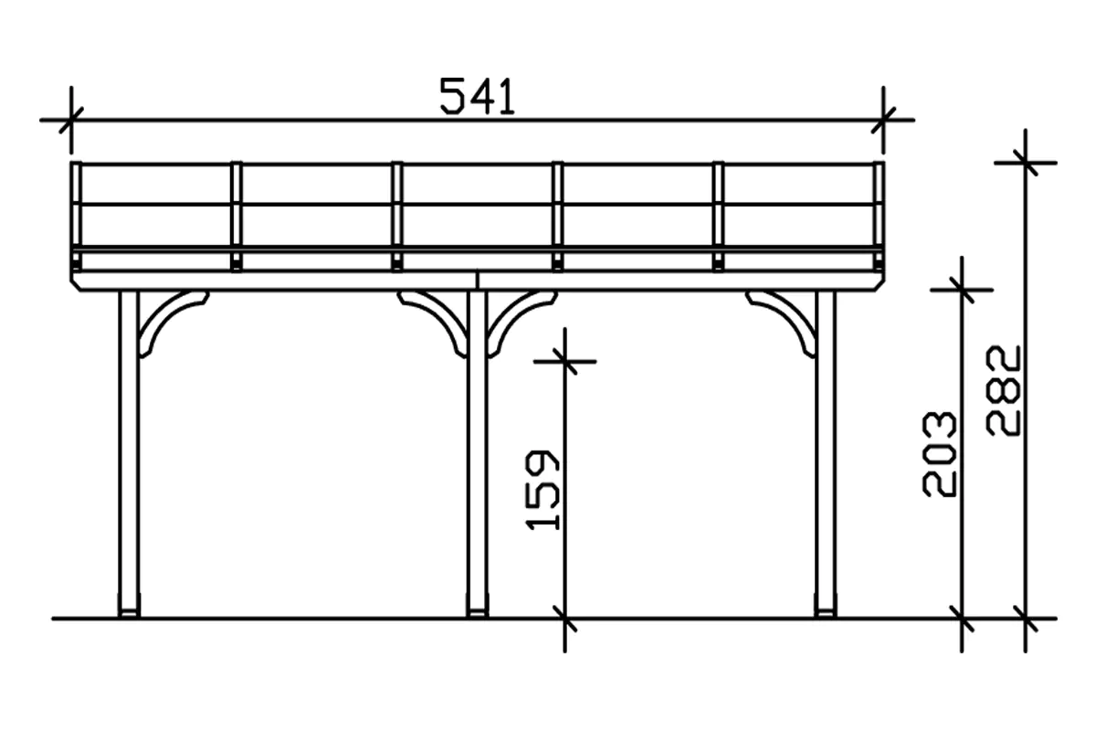SKAN HOLZ Terrassenüberdachung Venezia 541 x 239 cm lasiert in Schiefergrau