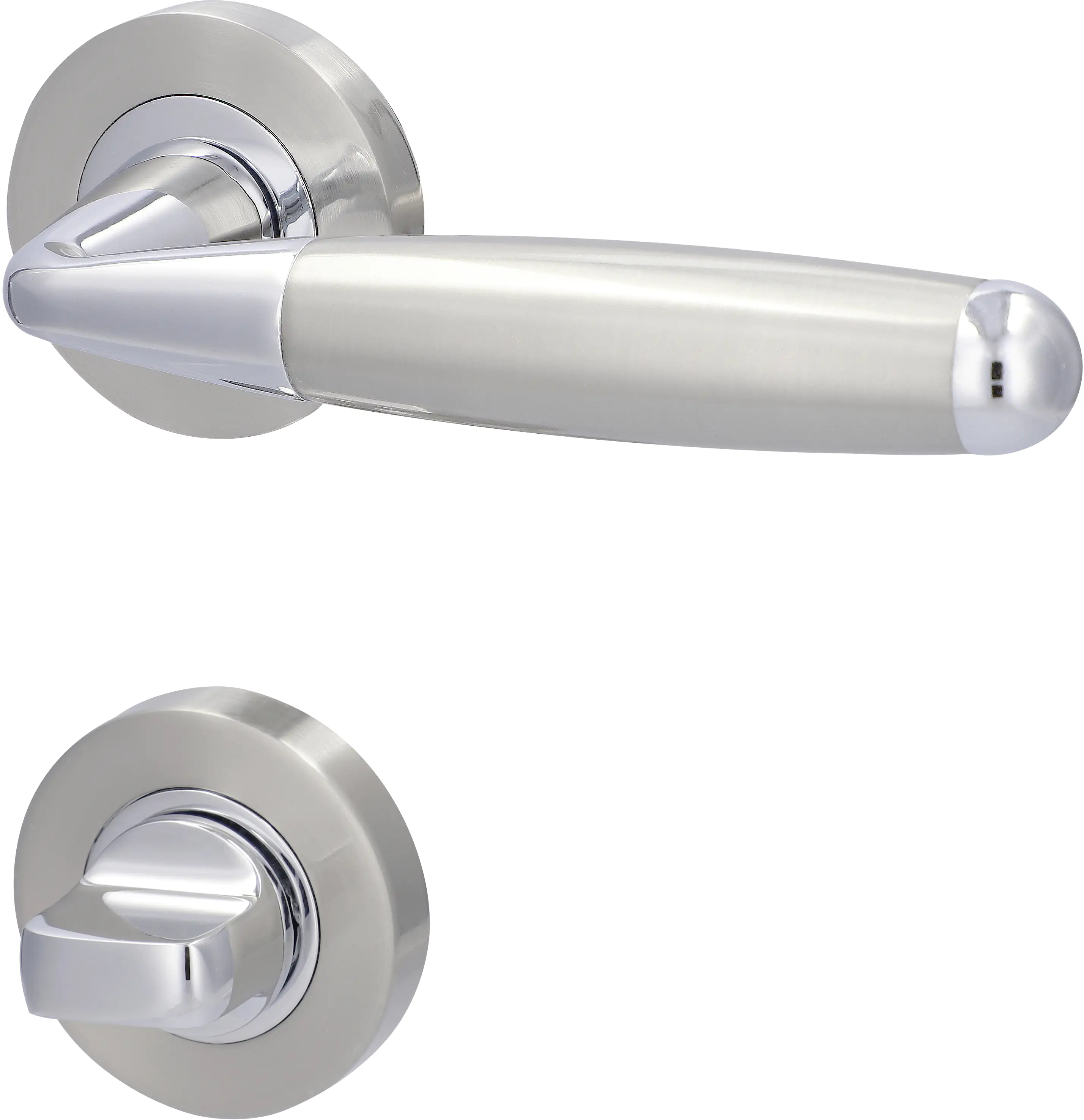 Alpertec WC-Rosettengarnitur Solid 8 Edelstahl silber rund