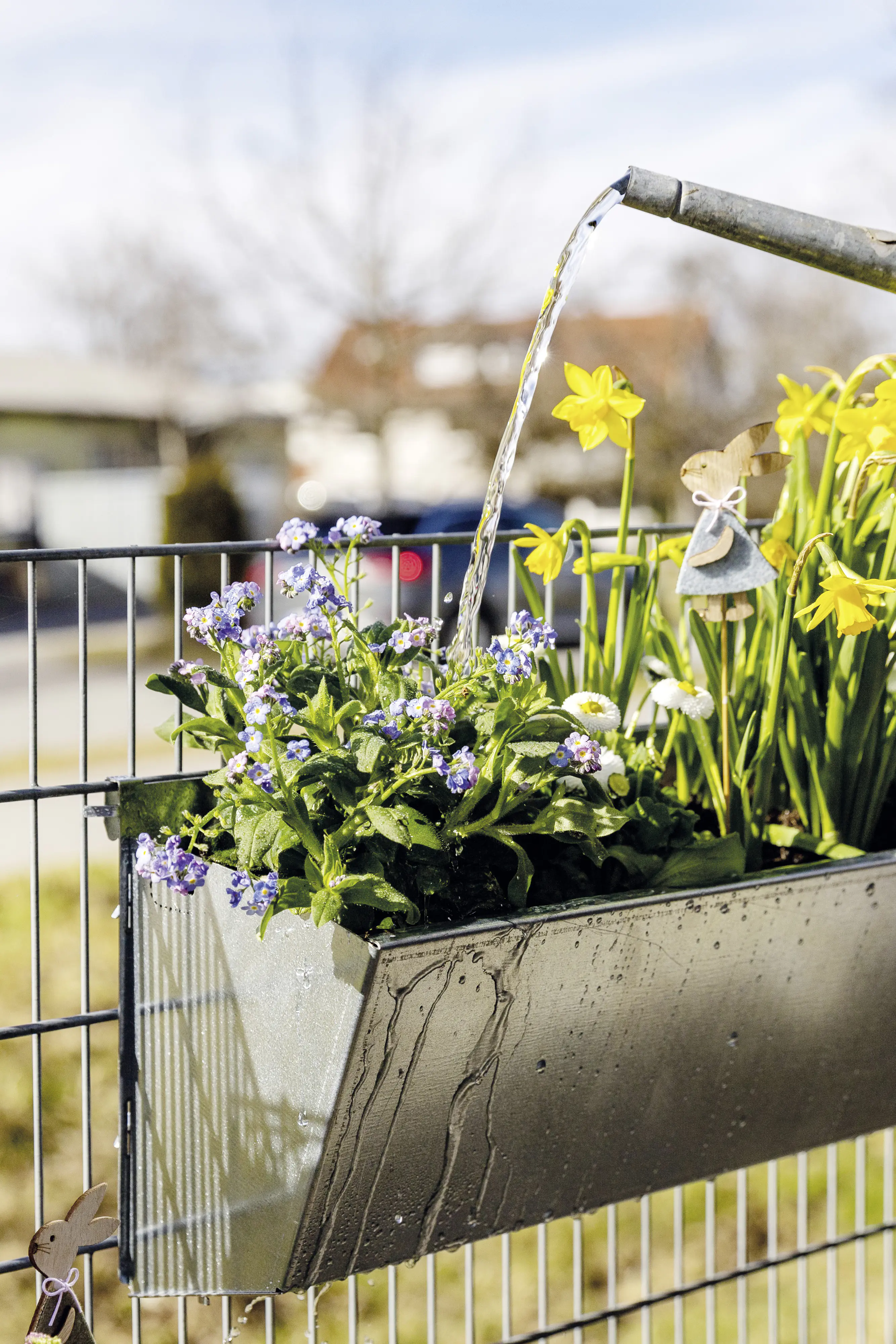 Bellissa Pflanzkasten Origami M, silber, 54 x 17,5 x 23 cm, verzinkter Stahl