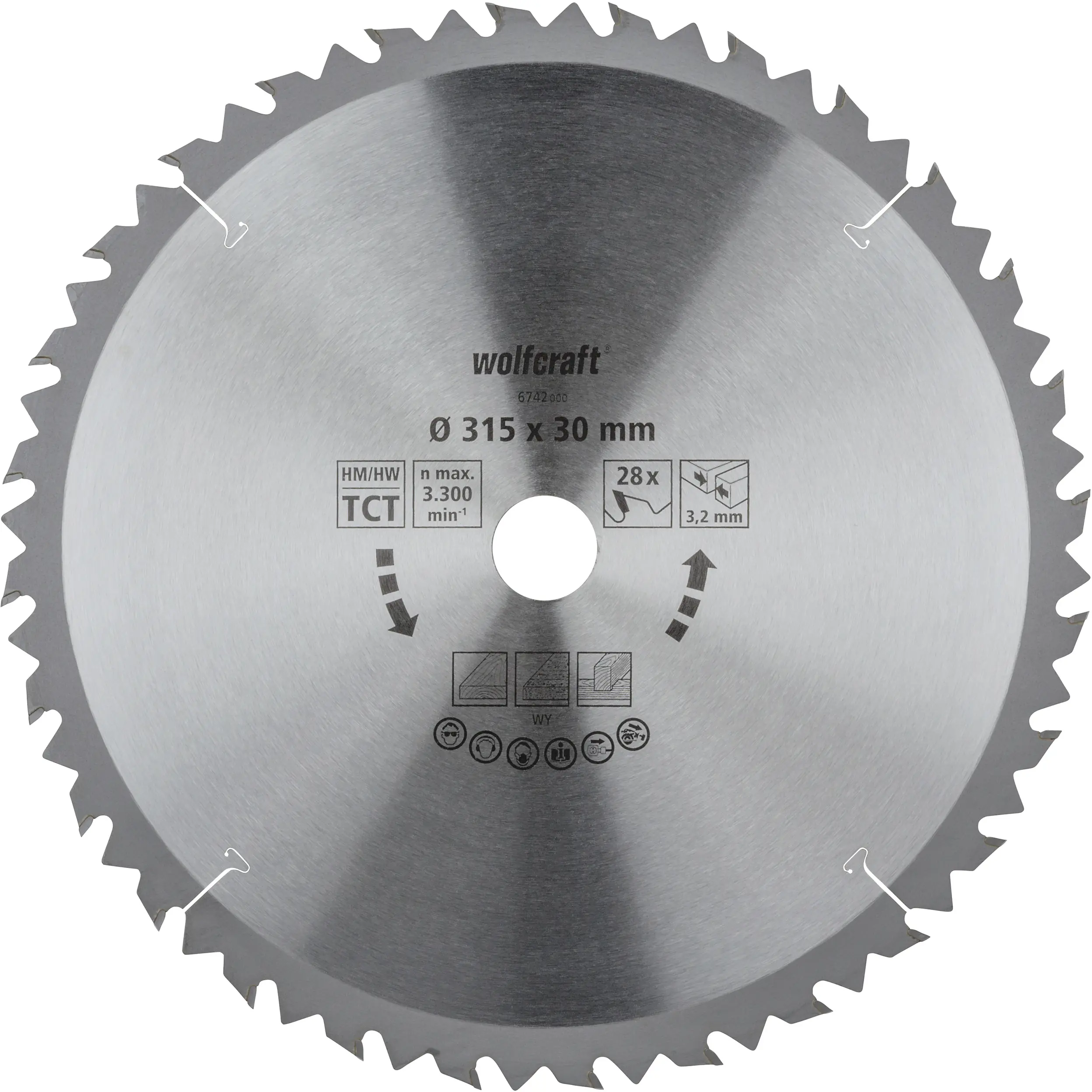 Wolfcraft Kreissägeblatt 315 mm 28 Zähne Hartmetall