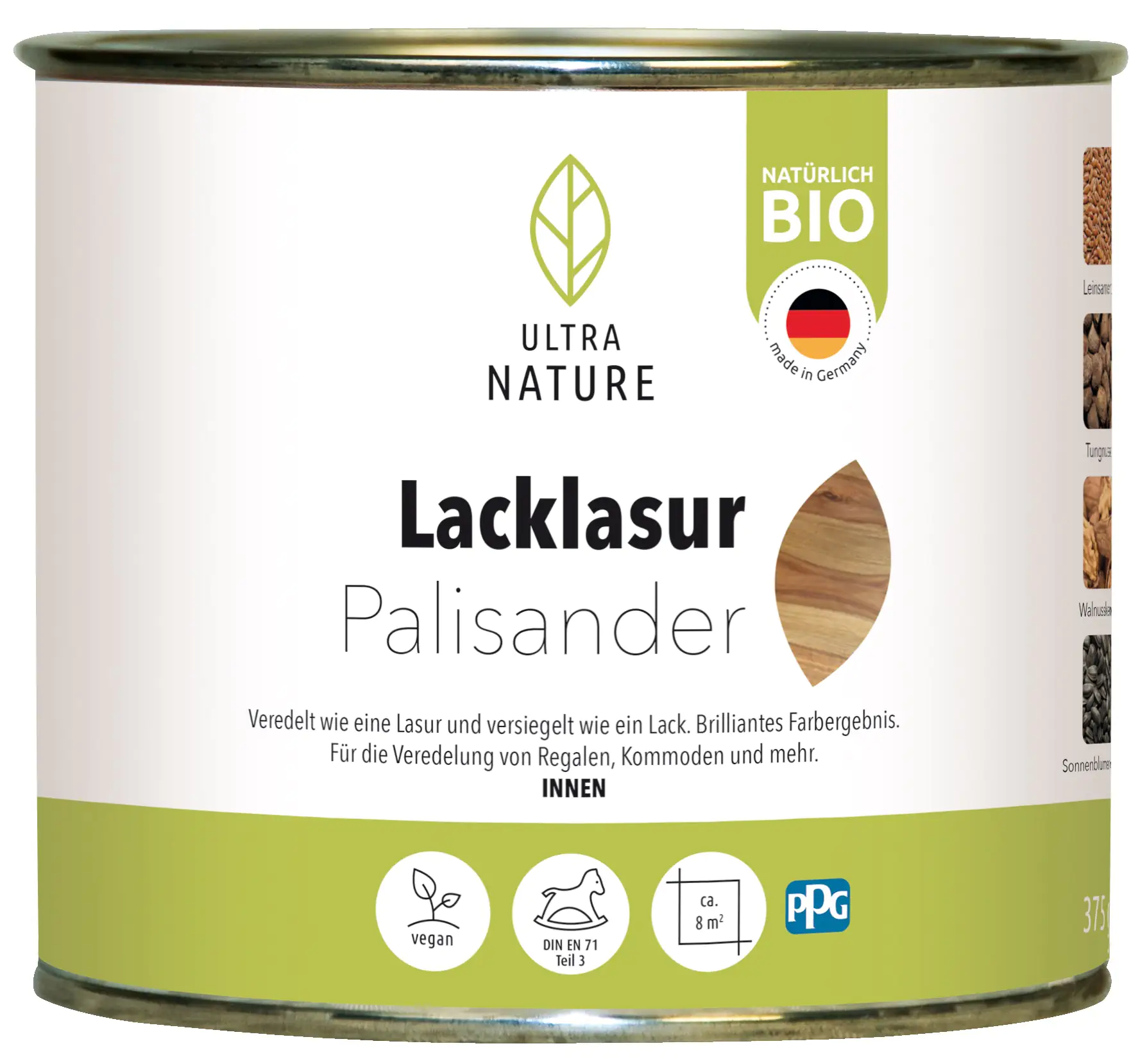 4250100475529 Ultra Nature Lacklasur 375 ml palisander