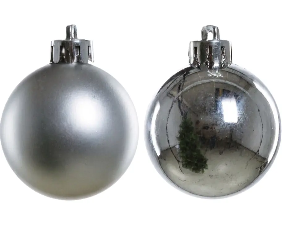 TrendLine Weihnachtskugeln bruchfest, langlebig Ø 4 cm silber 16 Stück