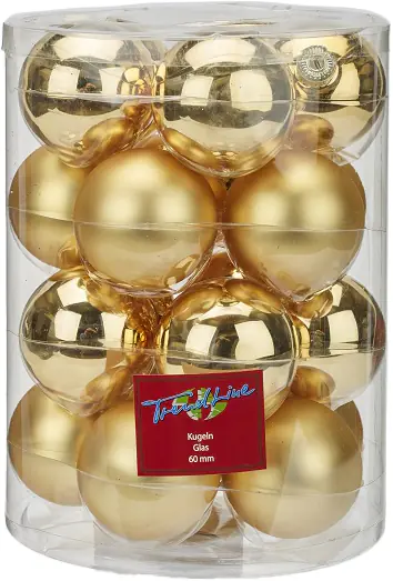 TrendLine Weihnachtskugeln aus Glas Ø 6 cm gold 20 Stück
