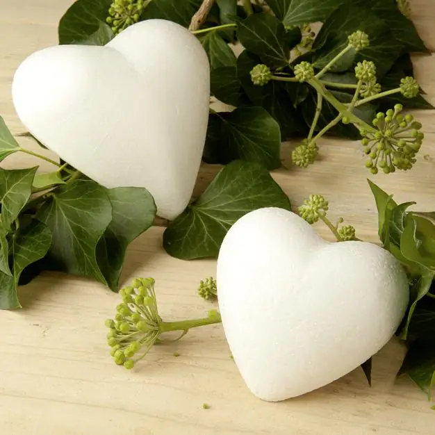 Styroporherz 11 cm, weiß