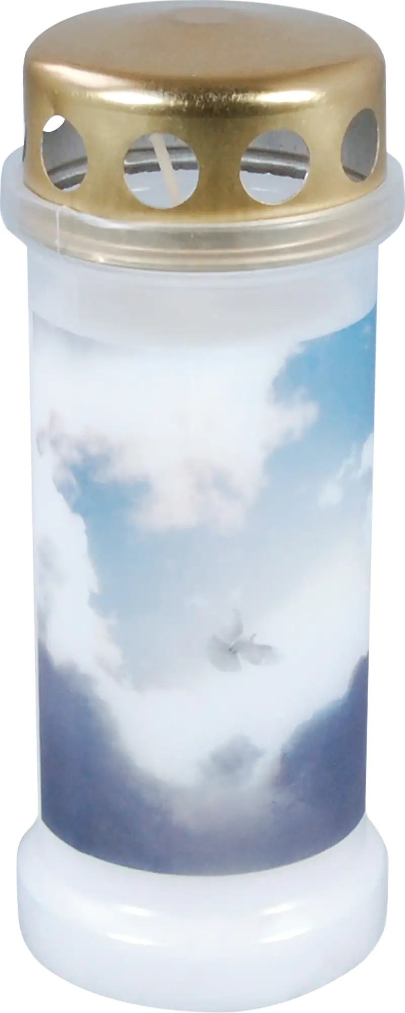 Bolsius Dauerbrenner Nr. 6 Motiv Himmel weiß, Höhe 17,3 cm, Ø 6,7 cm