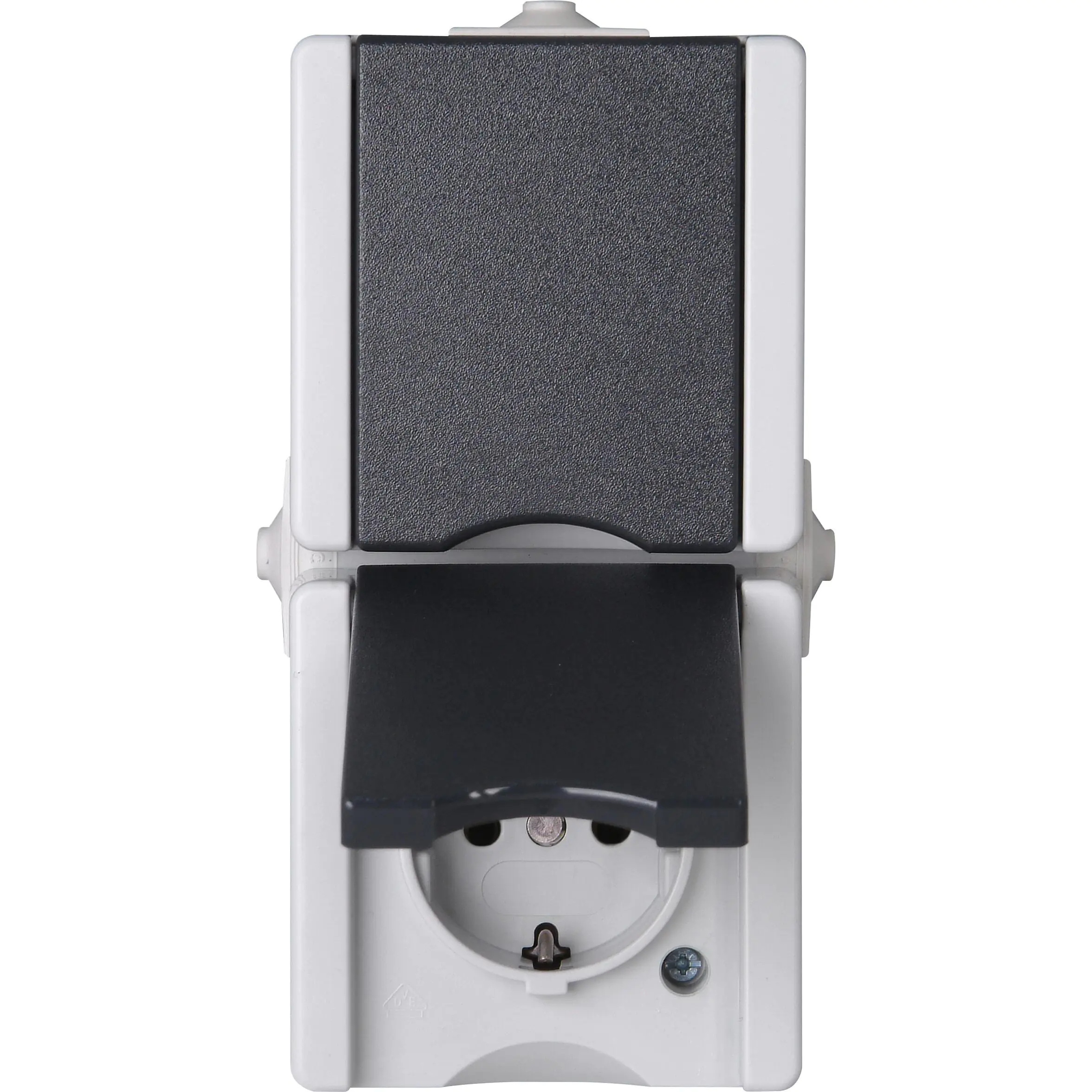 Kopp 2-fach Schutzkontakt-Steckdose proAQA grau Aufputz 947555007 Kopp 2-fach Schutzkontakt-Steckdose proAQA grau Aufputz 947555007