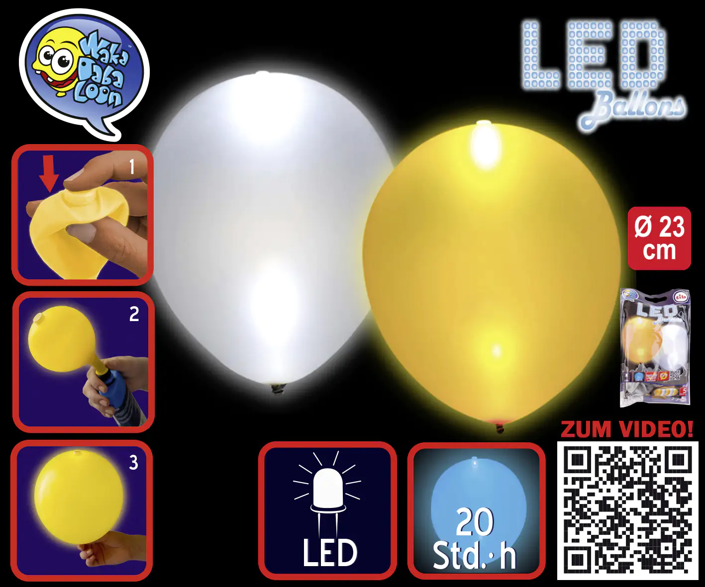 TIB Heyne LED Luftballons gold & silber 5 Stück