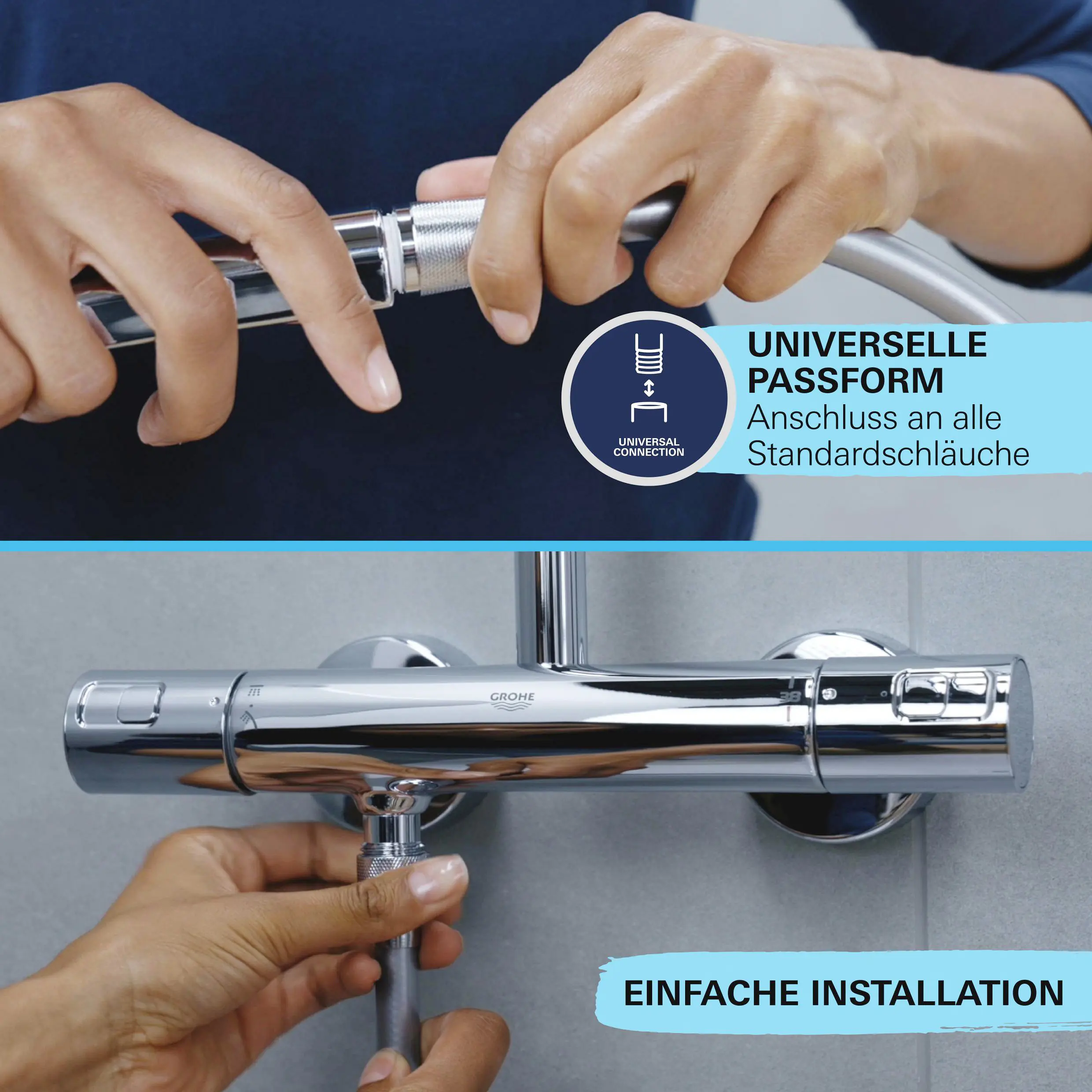 Grohe Brauseschlauch VitalioFlex Comfort, 0,5 Zoll, 175 cm, verchromt