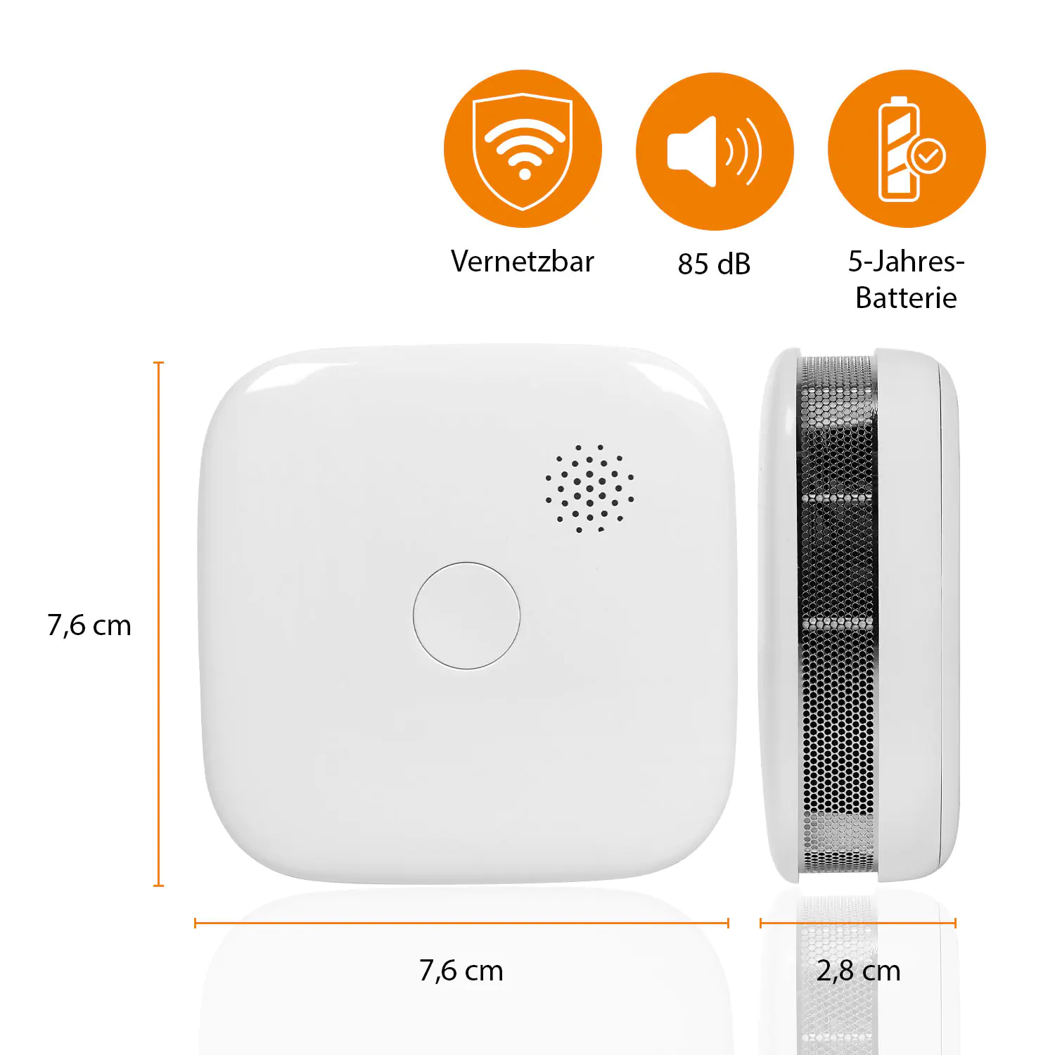 Smartwares Funk-Rauchwarnmelder FSM-11652 2er-Pack 5 Jahres Batterie