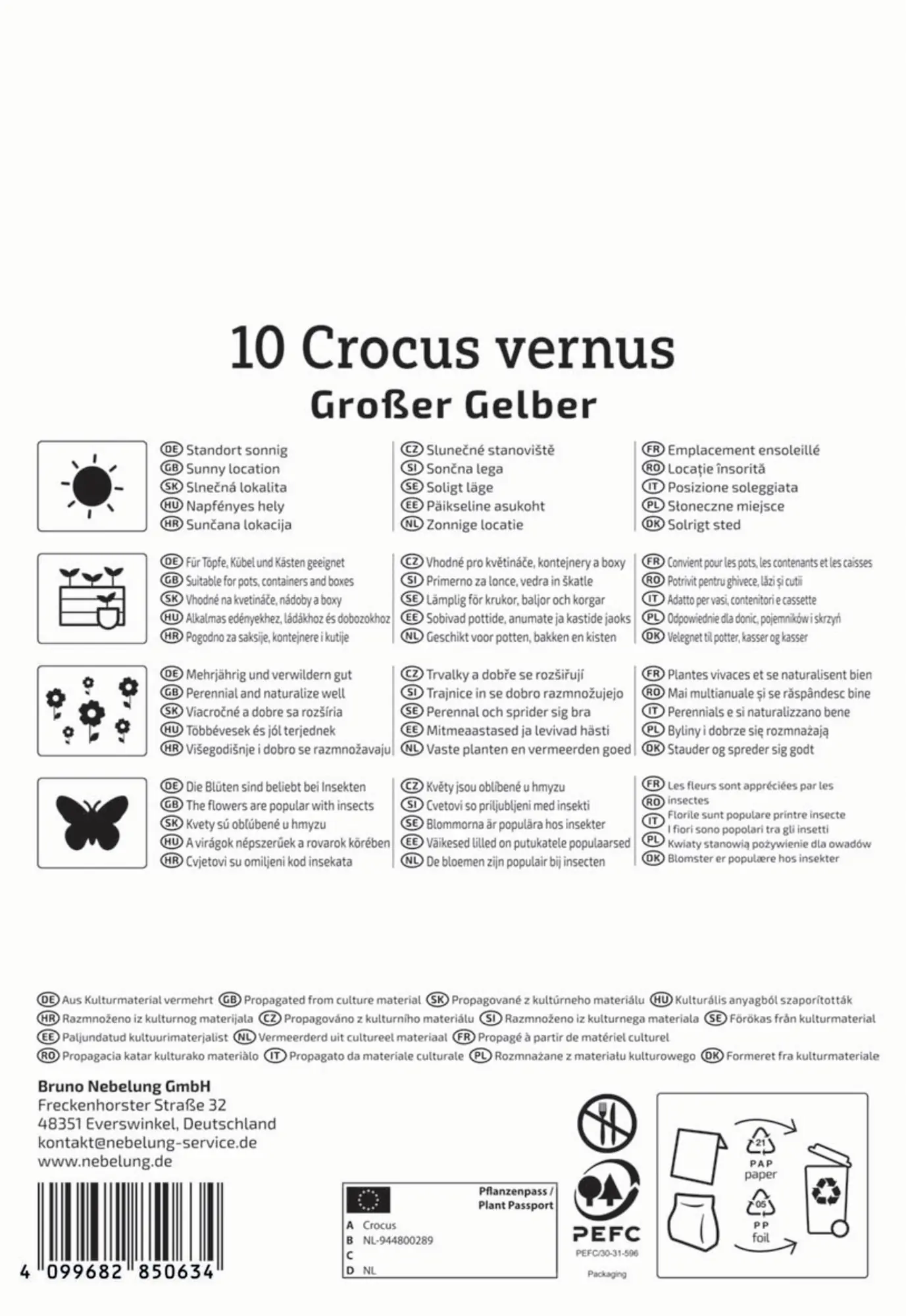 Kiepenkerl Herbstblumenzwiebel Großblumiger Krokus Großer Gelber 10 Stück