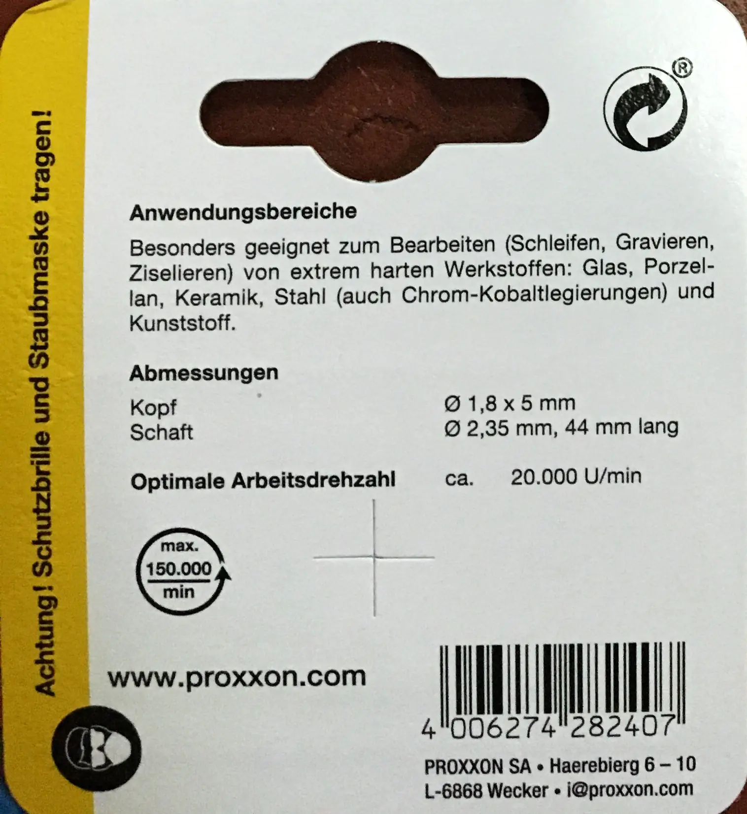 Proxxon Micromot Diamantschleifstift Zylinder Ø 1,8 mm