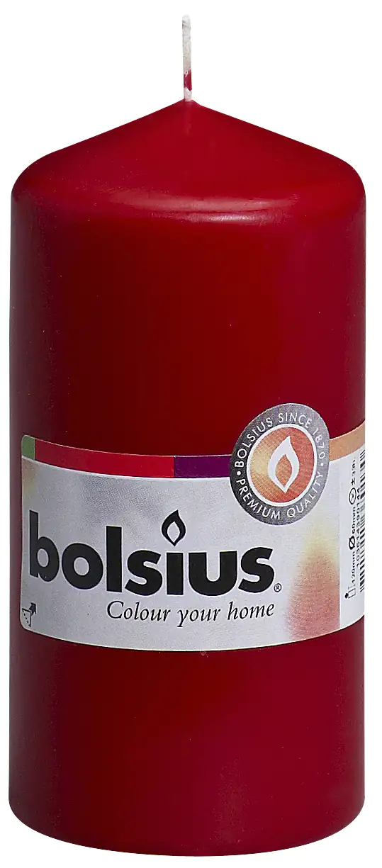 Bolsius Stumpenkerze altrot, Höhe 12 cm, Ø 5,8 cm