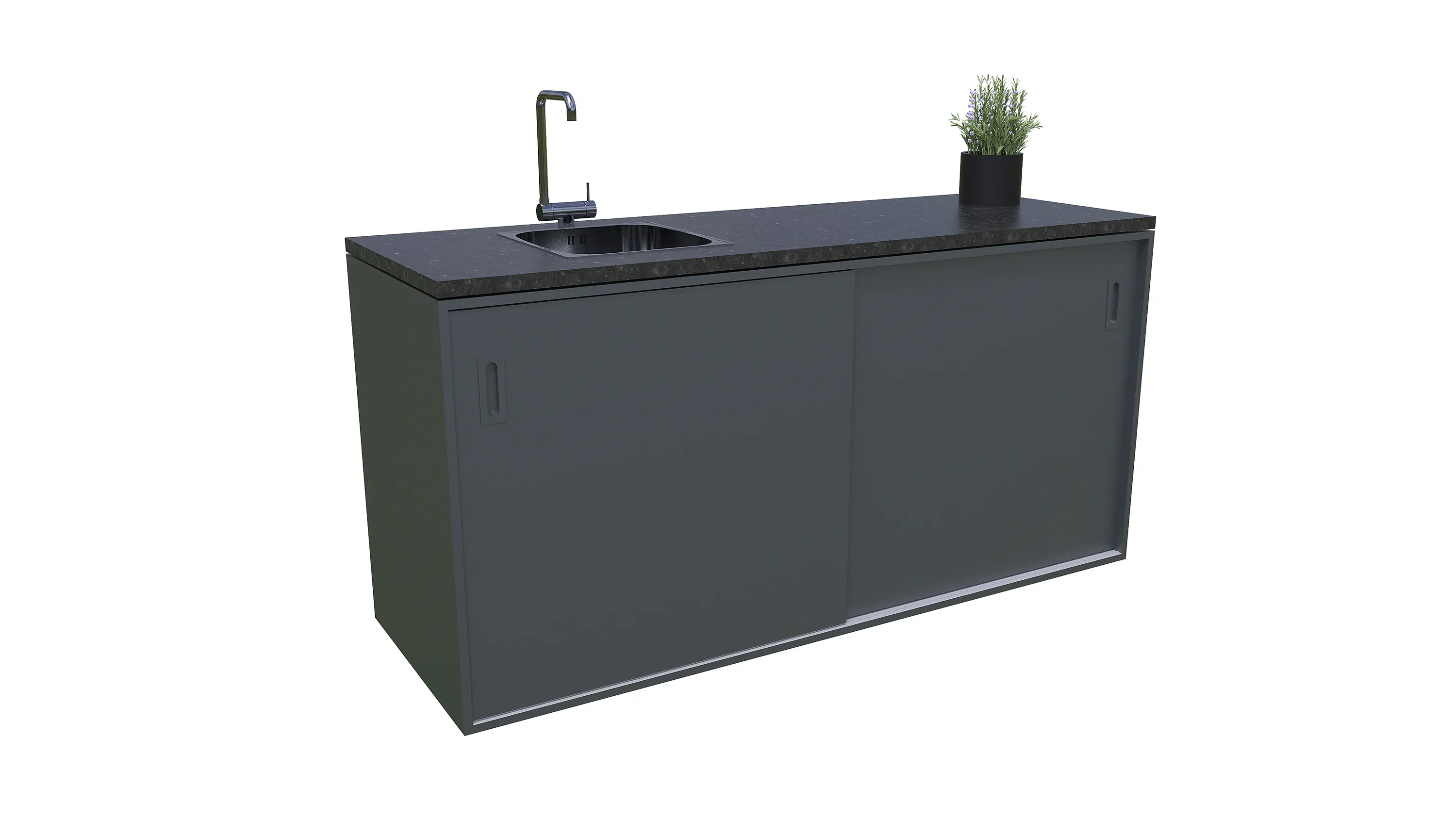 Bellano Living Element für Outdoorküchen inkl. Spüle links und 2 Türen anthrazit granit Bellano Living Element für Outdoorküchen inkl. Spüle links und 2 Türen anthrazit granit