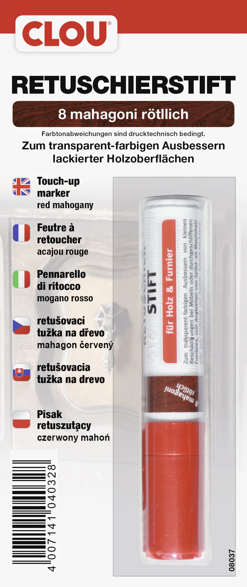 Clou Retuschierstift mahagoni rötlich