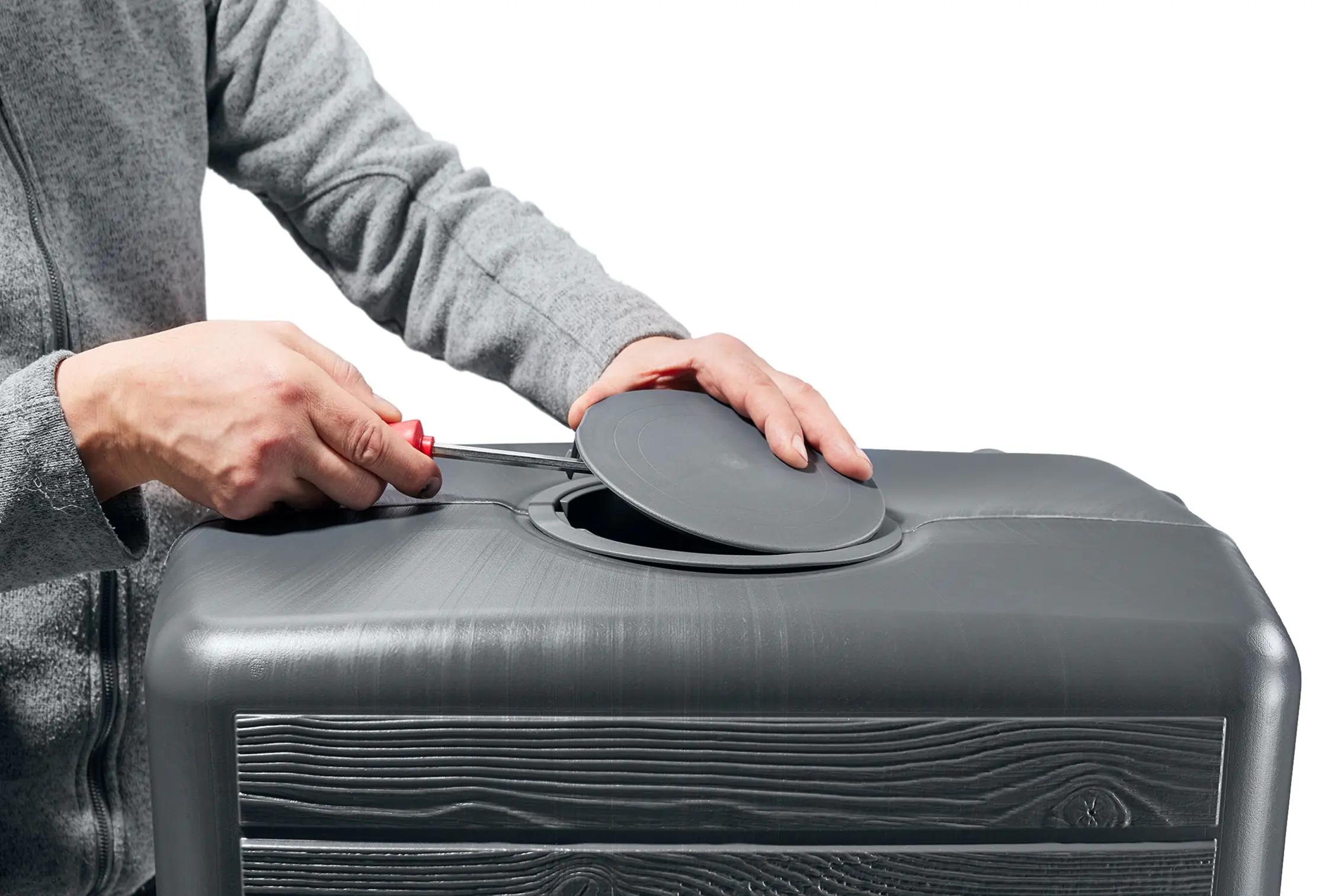 4rain Regenwasser-Wandtank Slim Wood Decor graphite grey 350 Liter