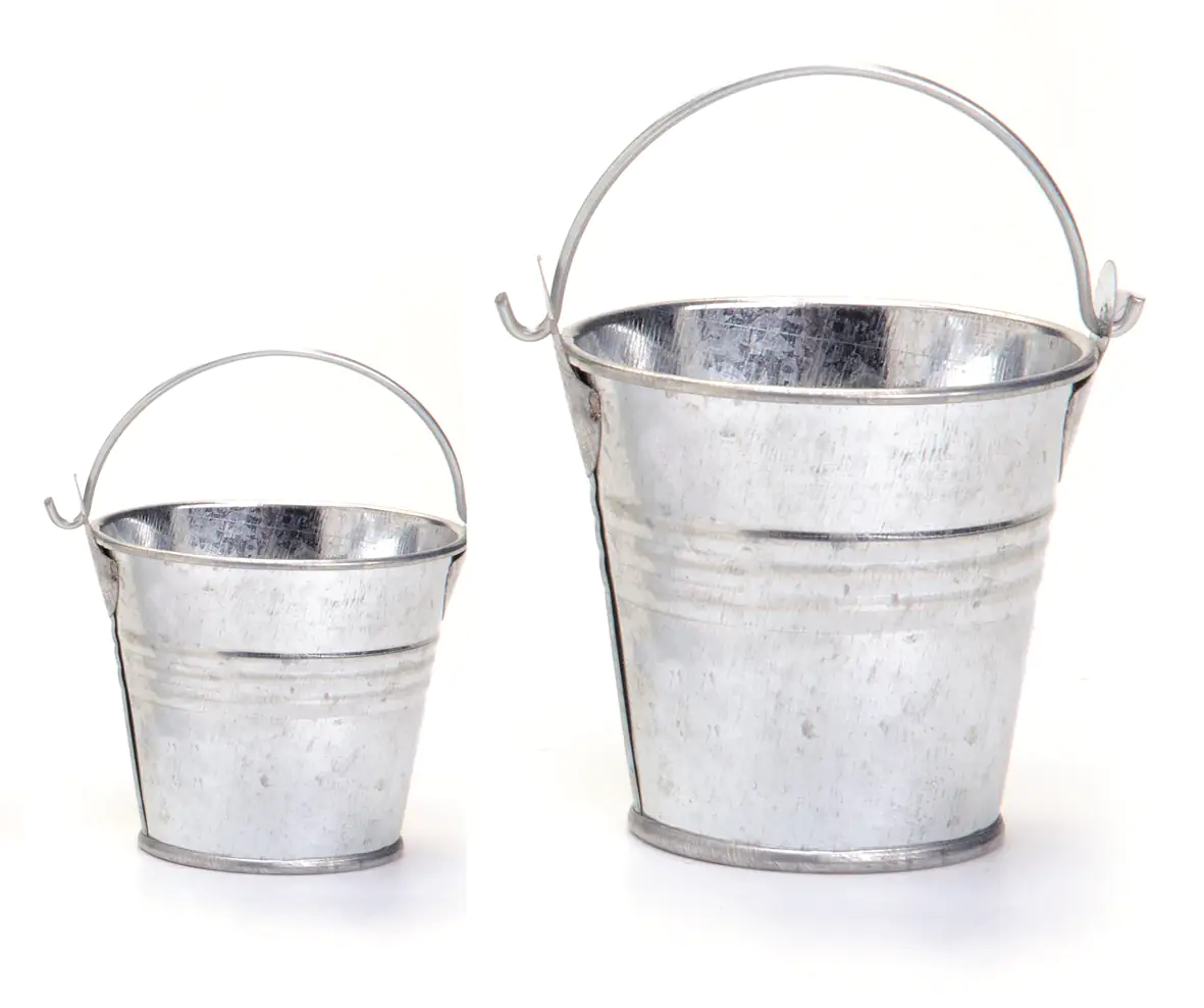 7610877452524 Glorex Eimer aus Metall Ø 6 x 6 cm silber
