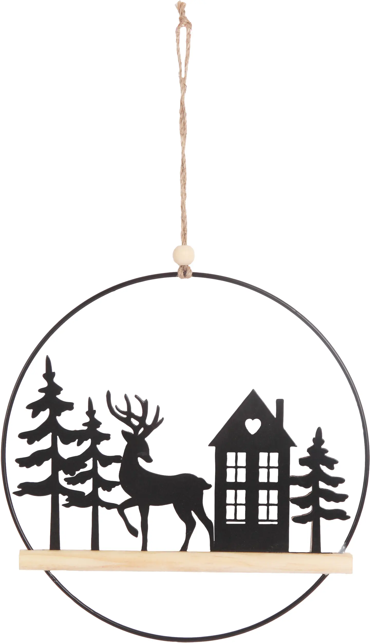 Dekohänger Kranz Holz 20 cm natur