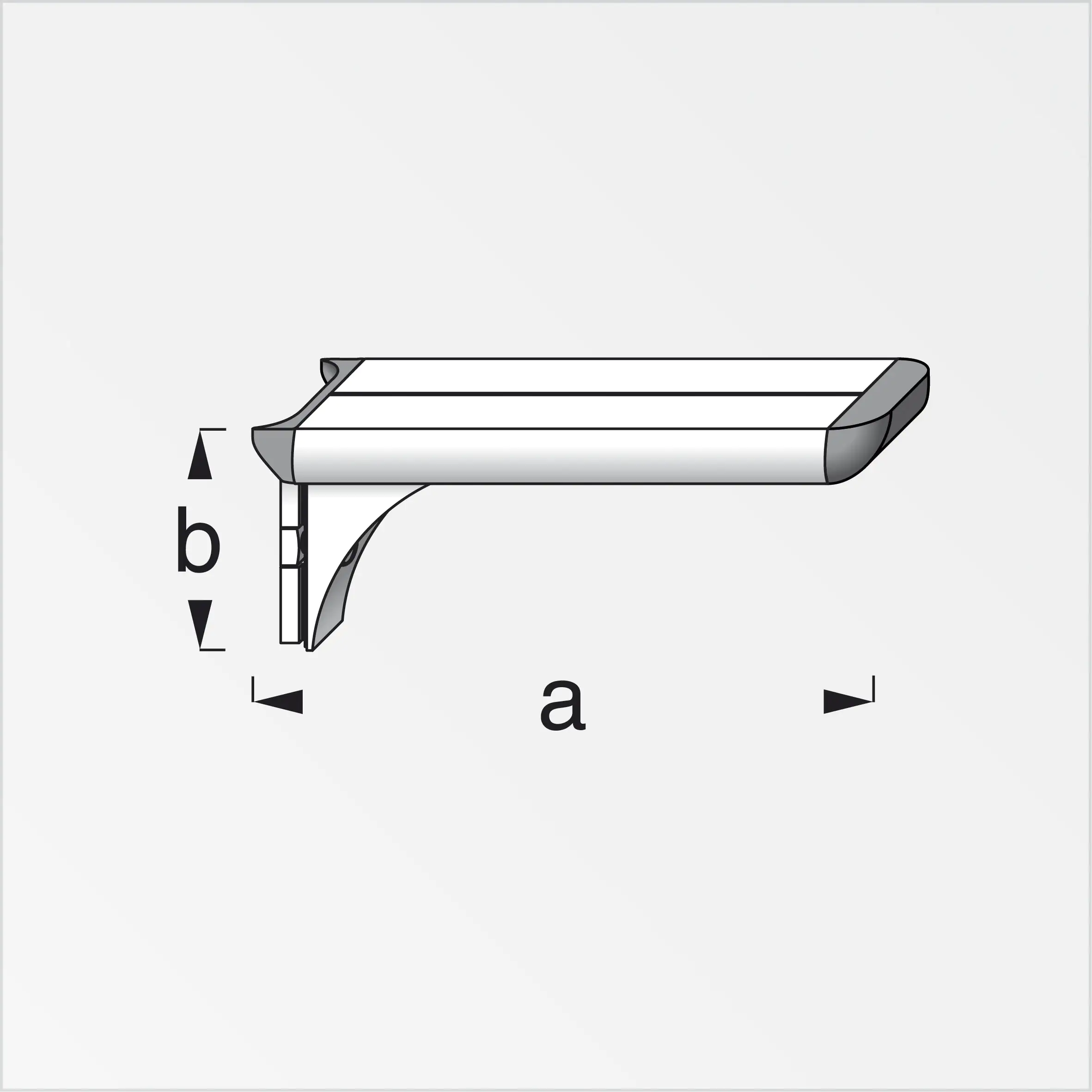 coaxis®-Regalträger 67 mm 67 x 51 mm Aluminium eloxiert silber