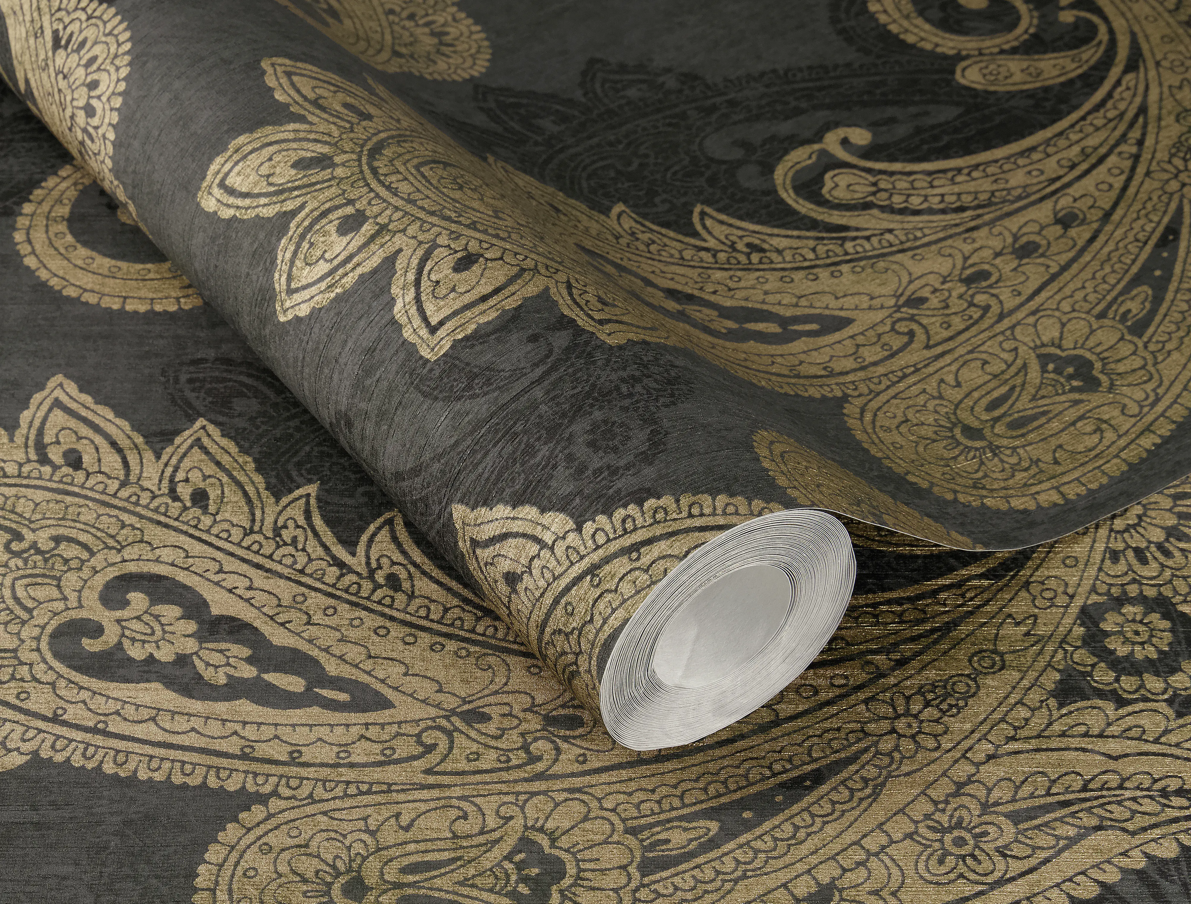 Rasch Vliestapete 746464 Schwarz-Mattschwarz Muster & Motive 10,05 m x 0,53 m