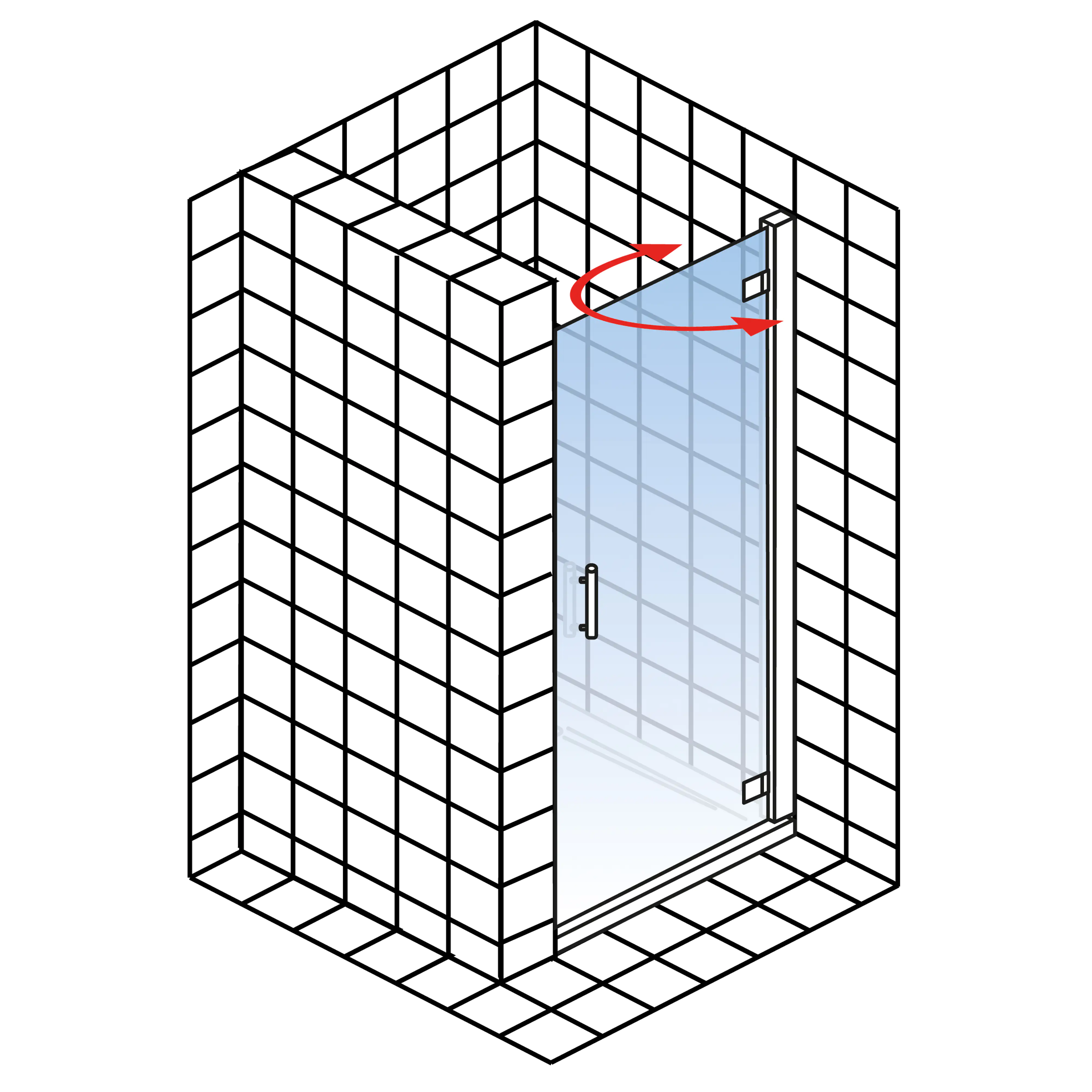 4060991060953_5 Schulte Nische Drehtür pendelbar 80 x 200 cm Toura