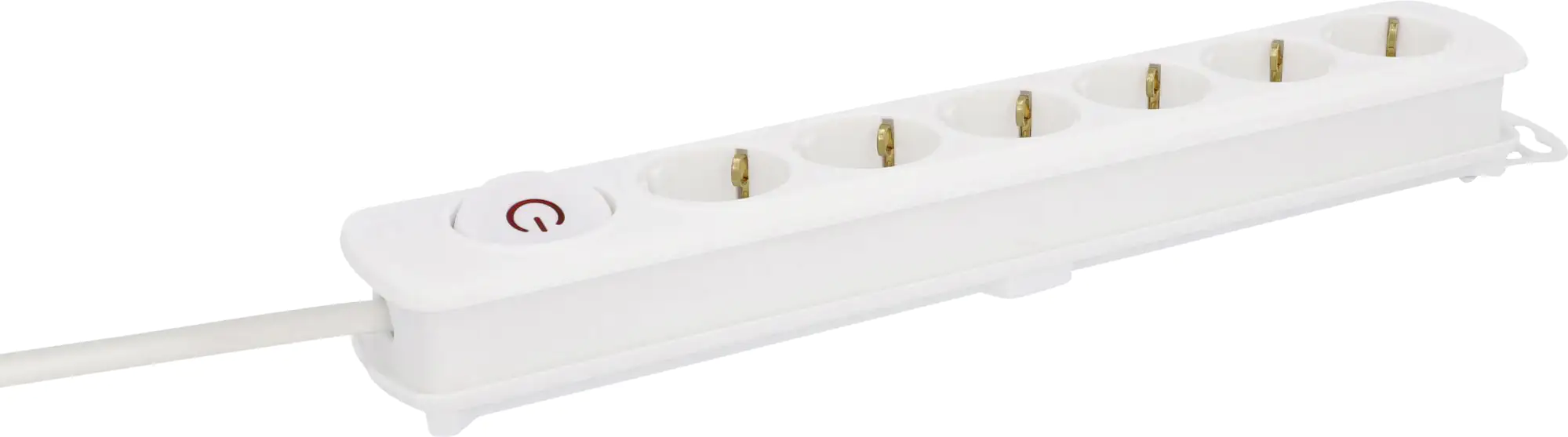 4008153475863 Unitec Steckdosenleiste 6-fach 1,4m mit Schalter und Flachstecker, weiß