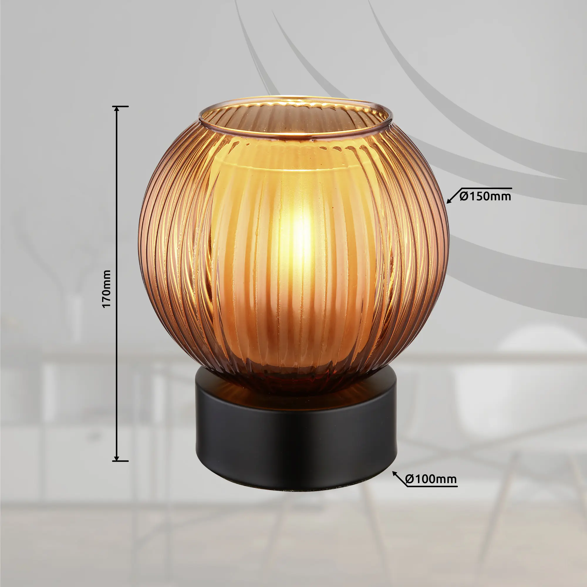 Globo Tischleuchte Zumba schwarz bronze 17 x 15 cm