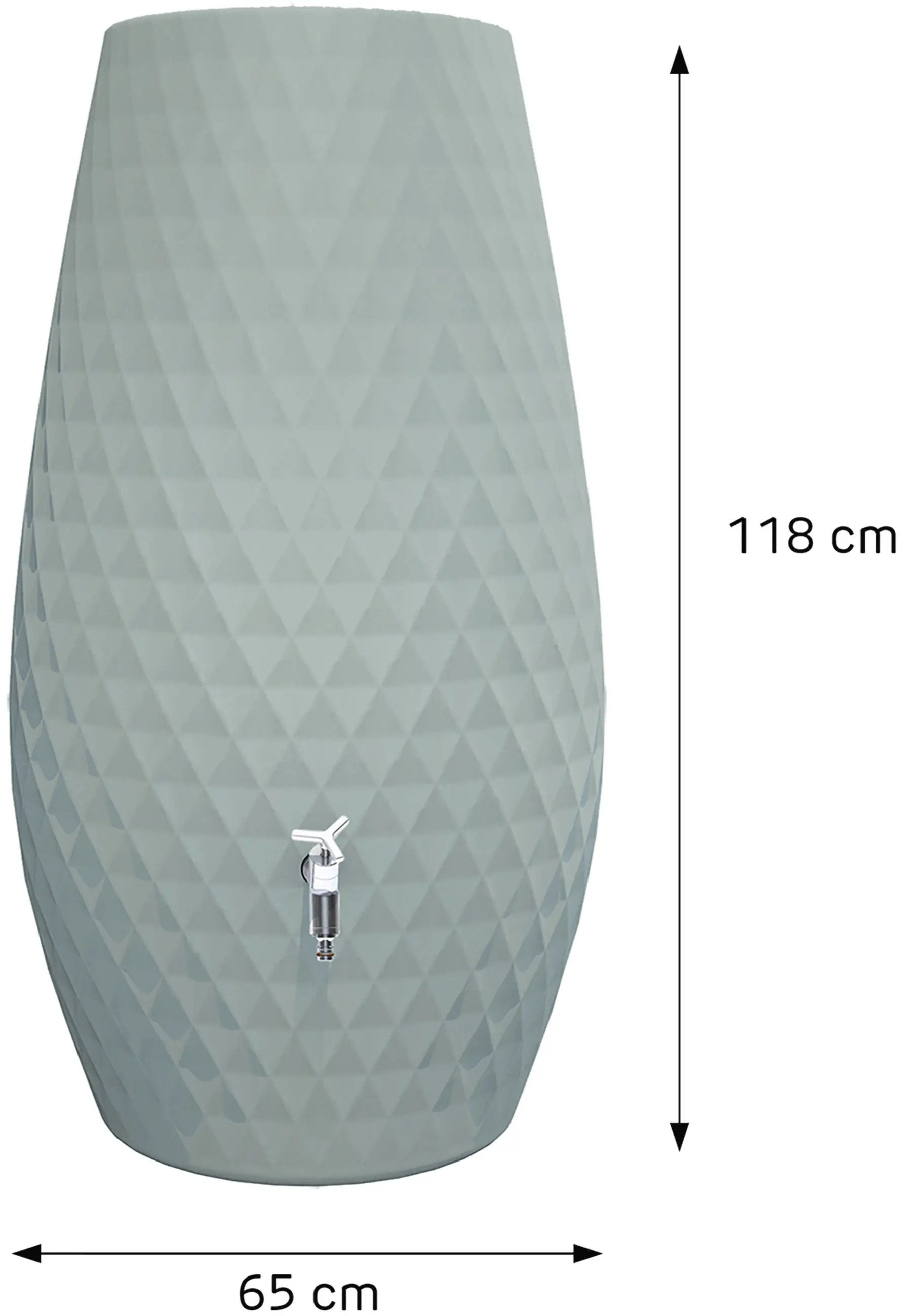 Garantia Regentonne Triagon 2in1 oval inkl. Pflanzschale 230 L agave 