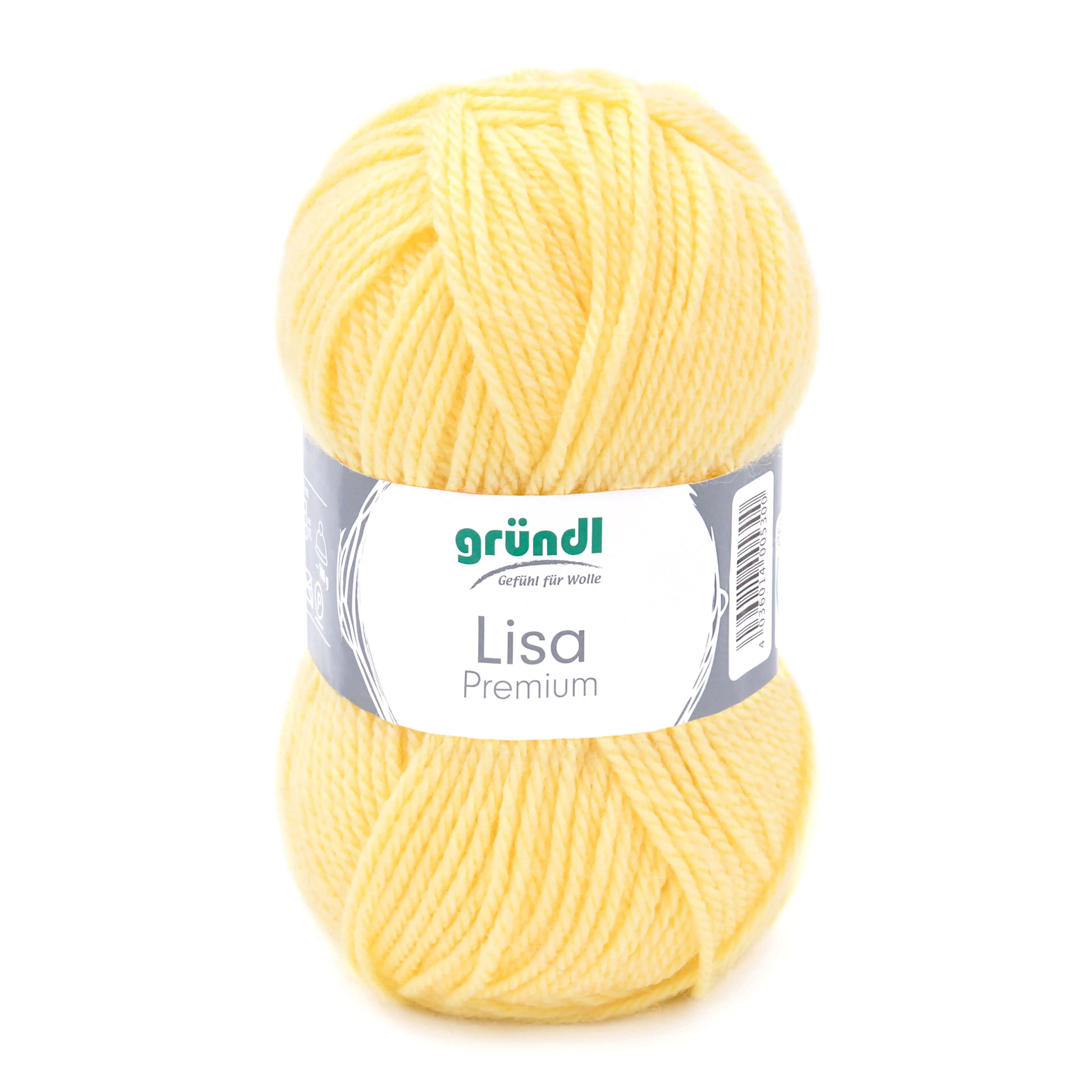 Gründl Wolle Lisa Premium uni 50 g pastellgelb