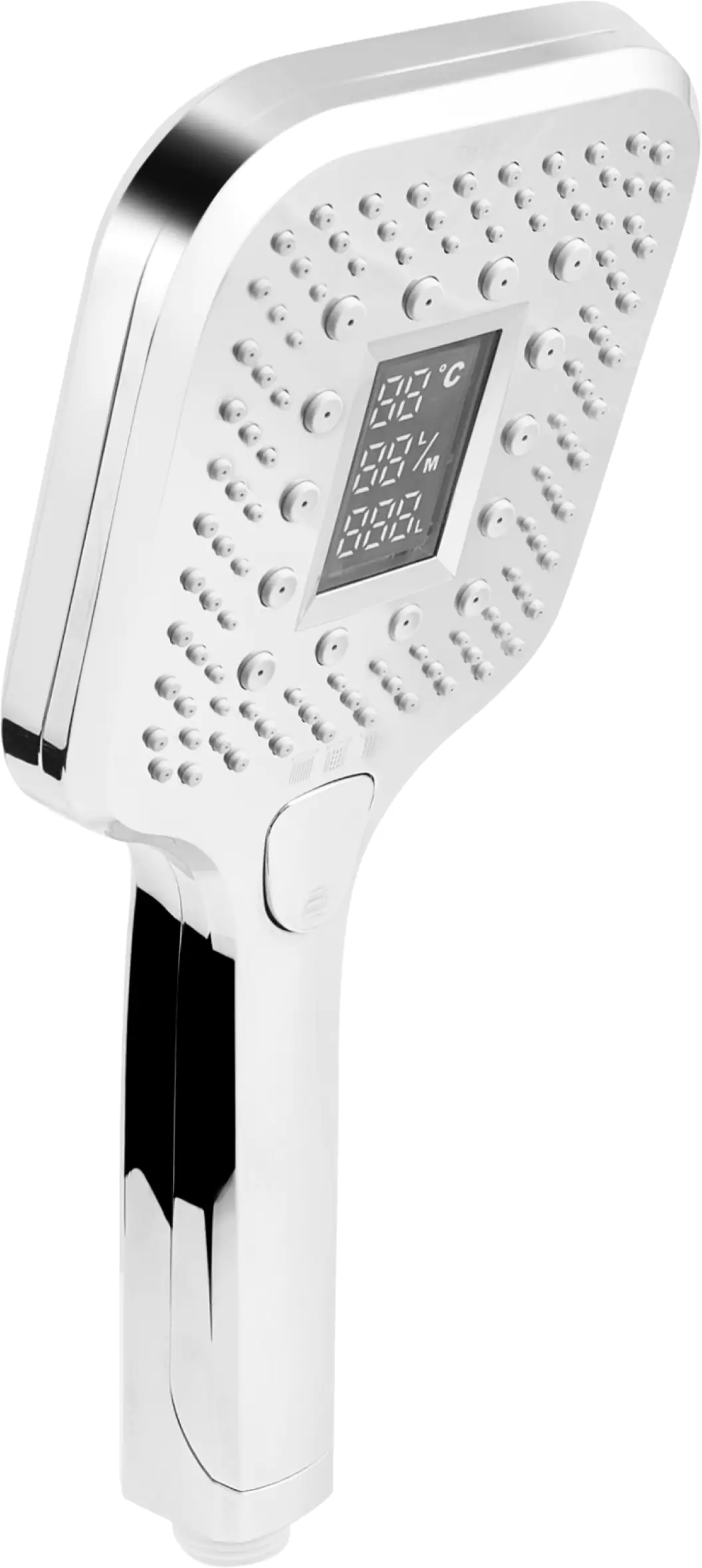 Cornat Handbrause Smartly 108 x 108 mm mit Verbrauchsanzeige 3 Strahlarten verchromt