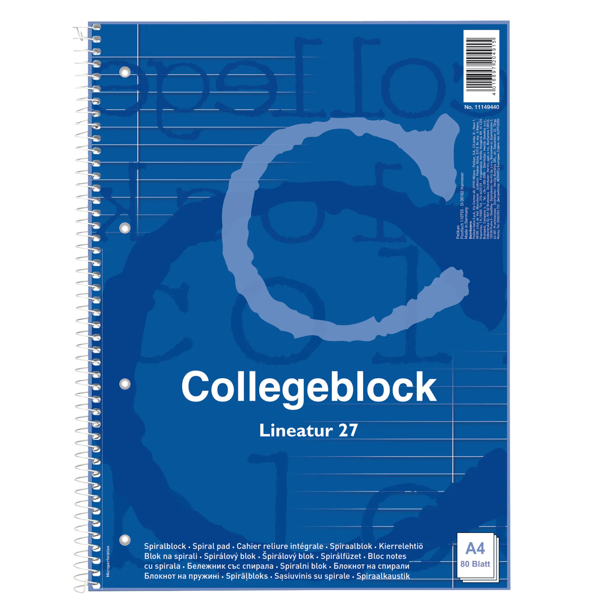herlitz Spiralblock A4 liniert 80 Blatt