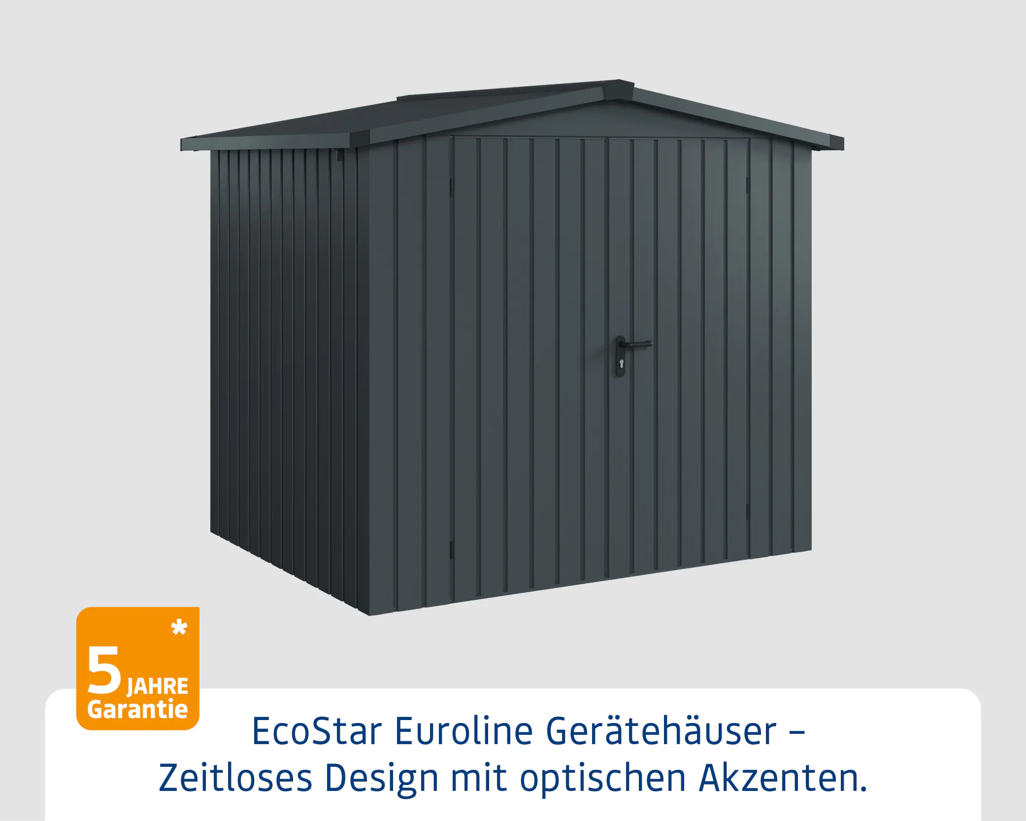 EcoStar Metallgerätehaus Euroline ESD4 anthrazit 214 x 166 cm 2-flg. EcoStar Metallgerätehaus Euroline ESD4 anthrazit 214 x 166 cm 2-flg.