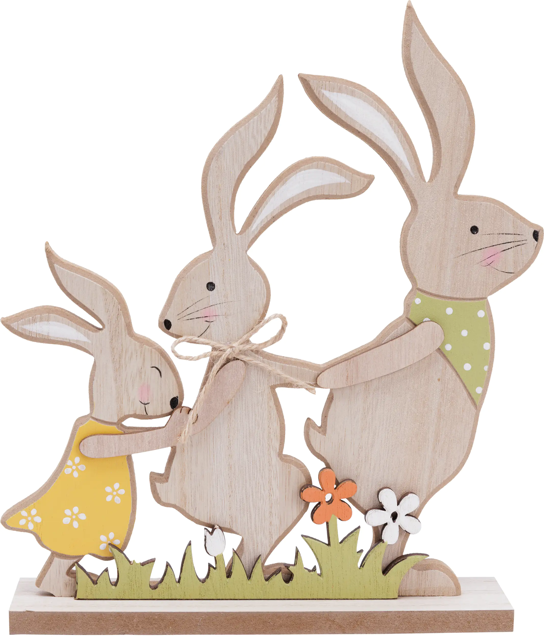 TrendLine Dekofigur Osterhasen 25 x 21,5 cm braun grün gelb