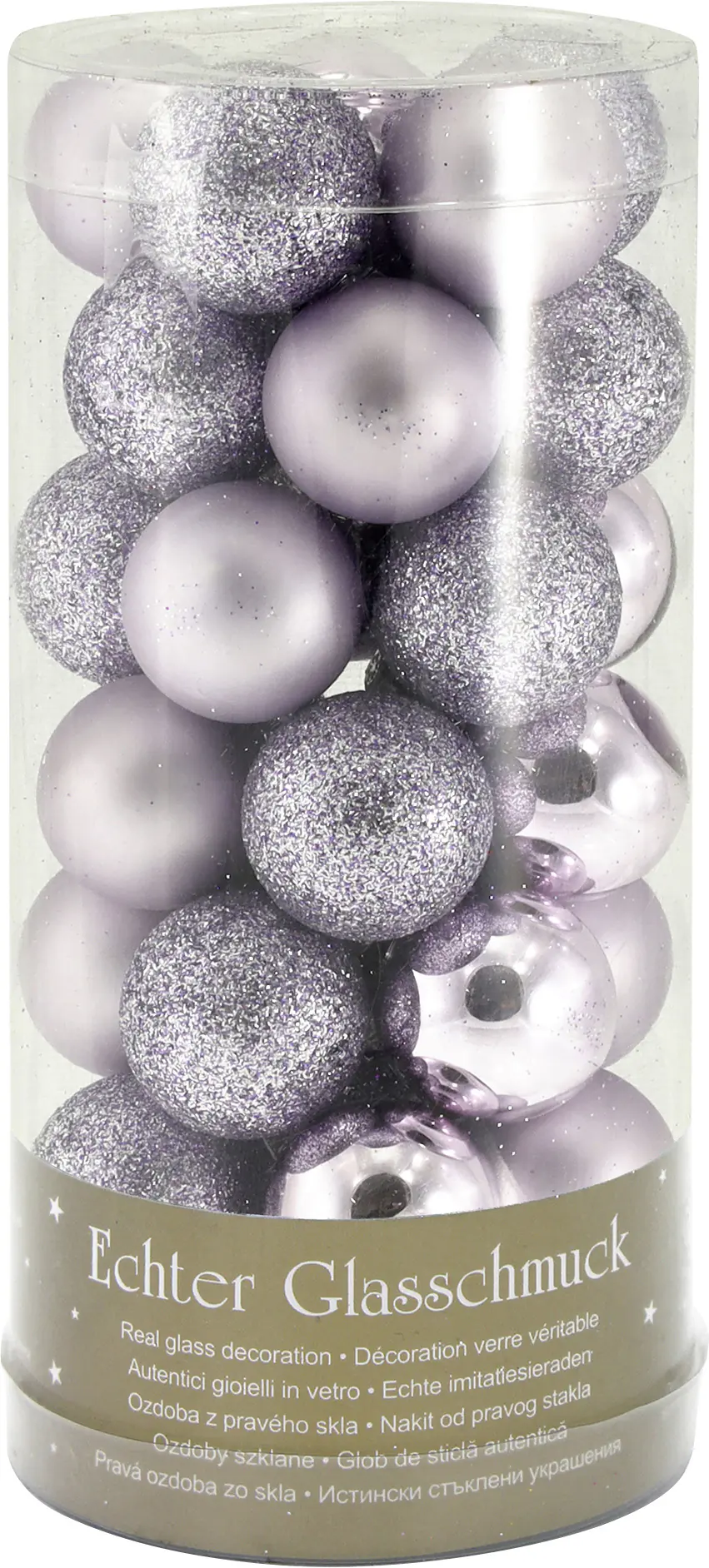 Weihnachtskugeln aus Glas Ø 2,5 cm flieder 35 Stück