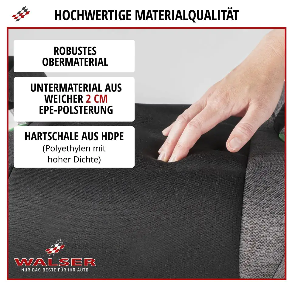 Walser Kindersitzerhöhung Raffi ECE R 129 geprüft grau/schwarz Walser Kindersitzerhöhung Raffi ECE R 129 geprüft grau/schwarz
