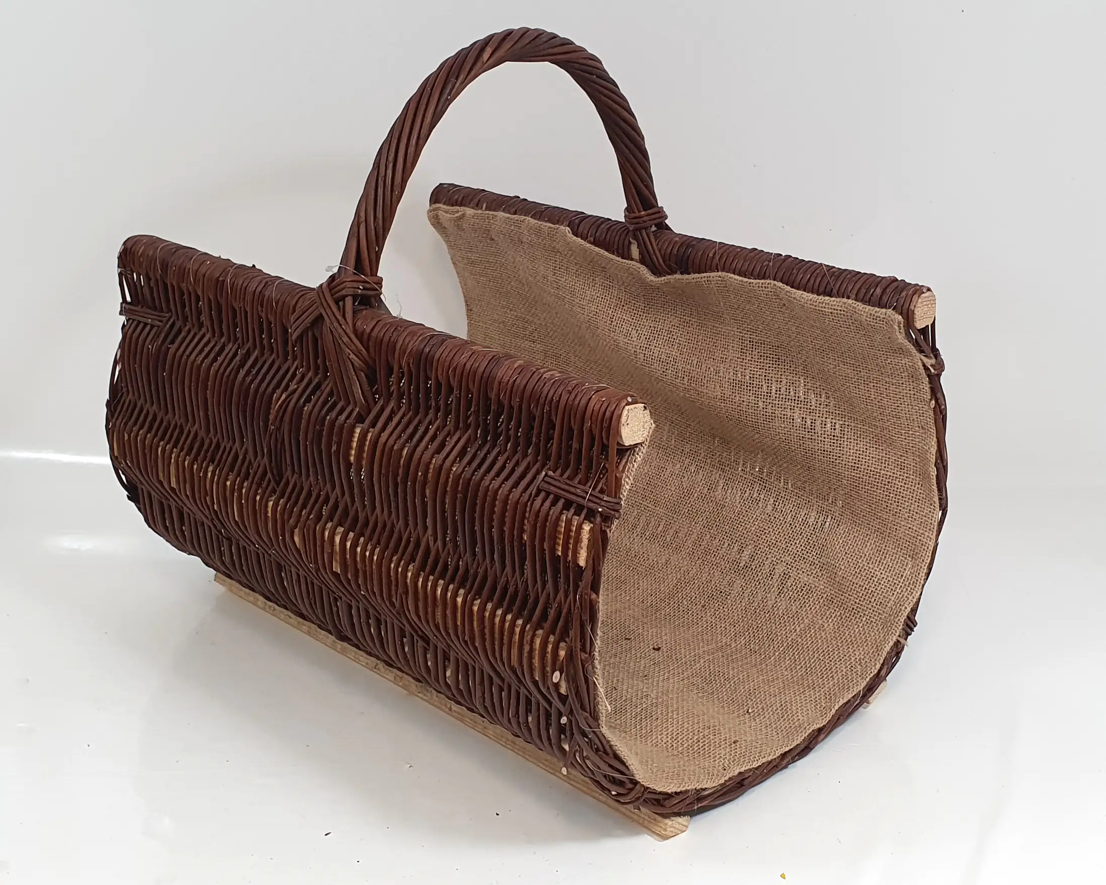 Brennholzkorb mit Jute braun  klein