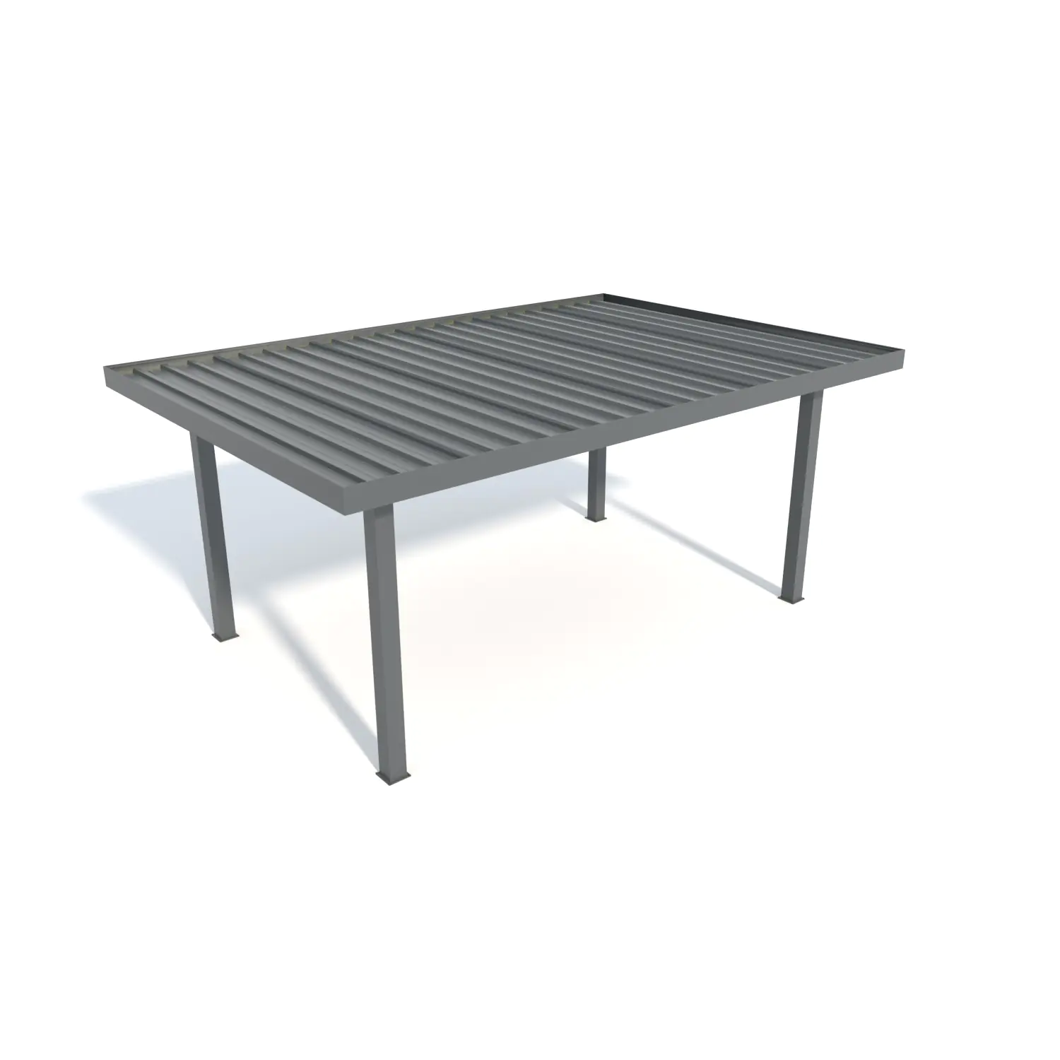 Carport Style 400 x 700 cm grau