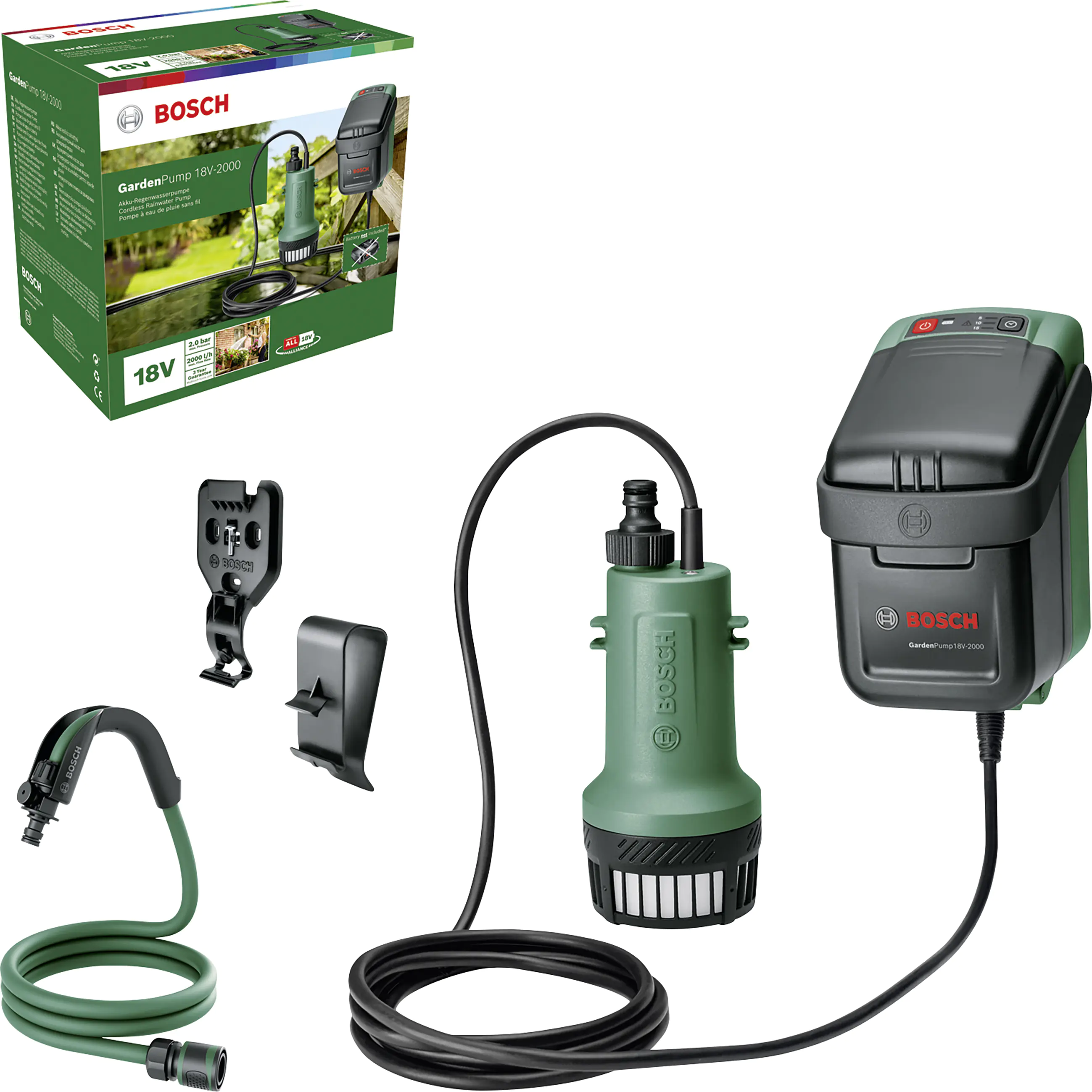 Bosch Akku-Regenfasspumpe GardenPump 18V-2000 Bosch Akku-Regenfasspumpe GardenPump 18V-2000