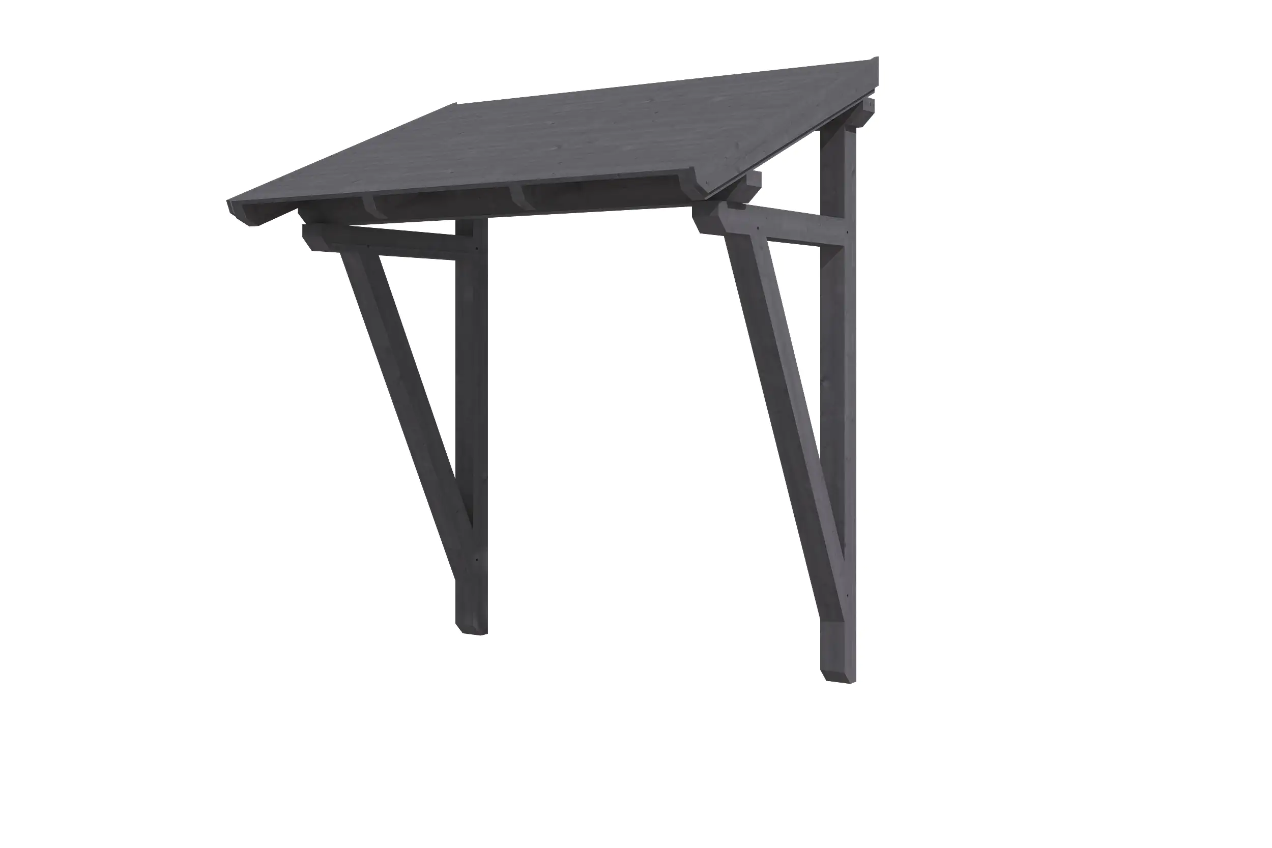 4018211029372 SKAN HOLZ Vordach Paderborn Typ 2 242 x 156 cm, lasiert in Schiefergrau