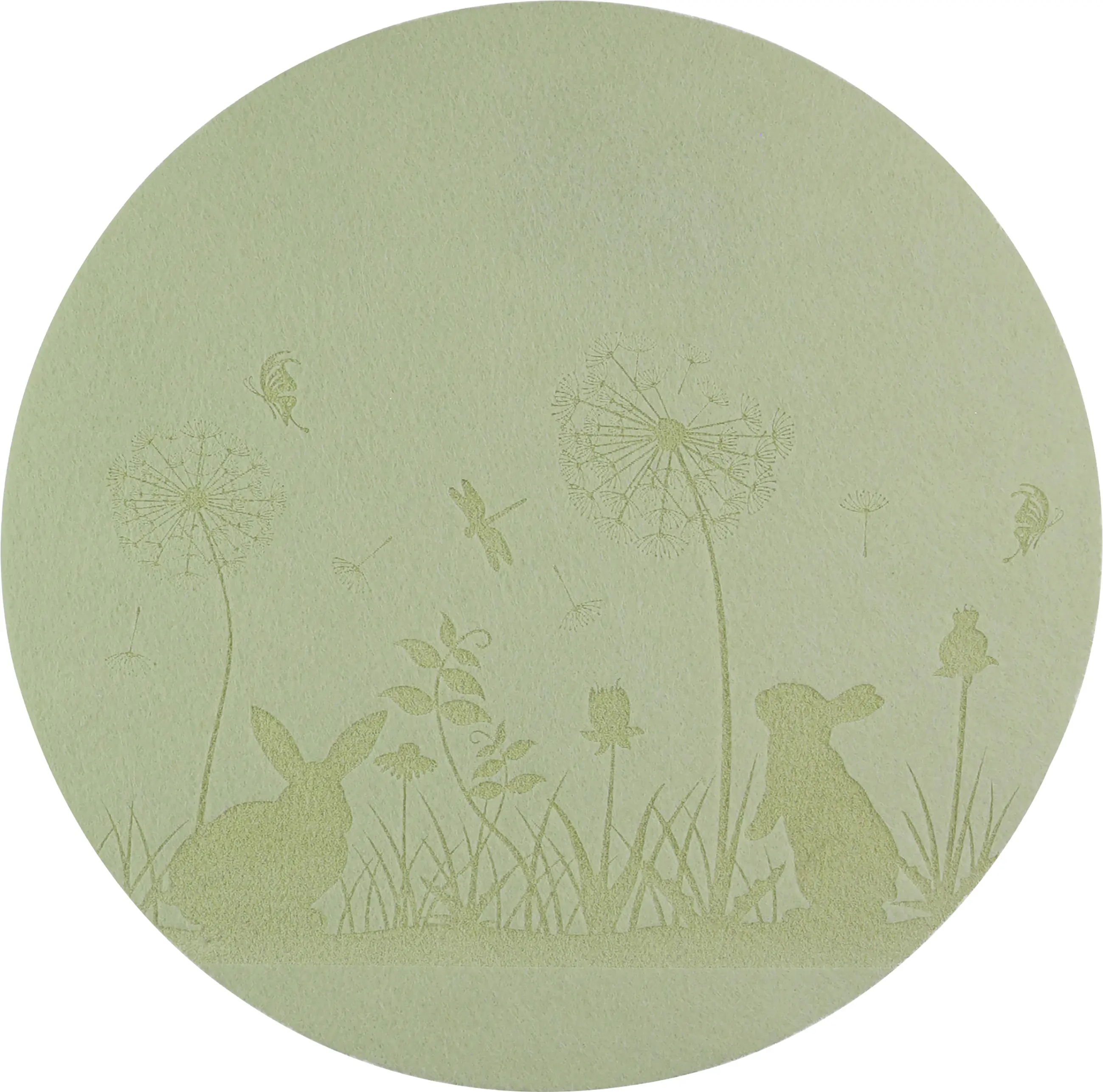 Tischset Hase Filz rund Ø33 cm grün Tischset Hase Filz rund Ø33 cm grün