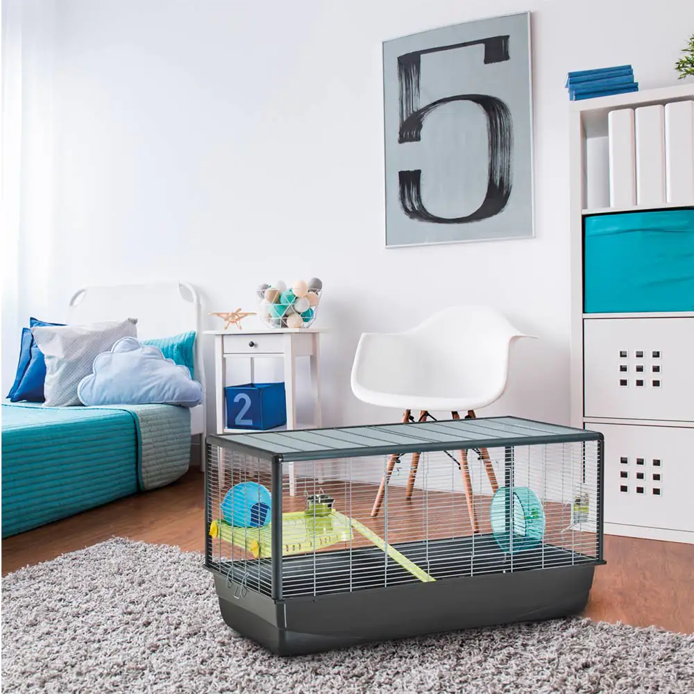 Nobby Hamsterkäfig Hamster Plazza 100 x 50 cm dunkelgrau