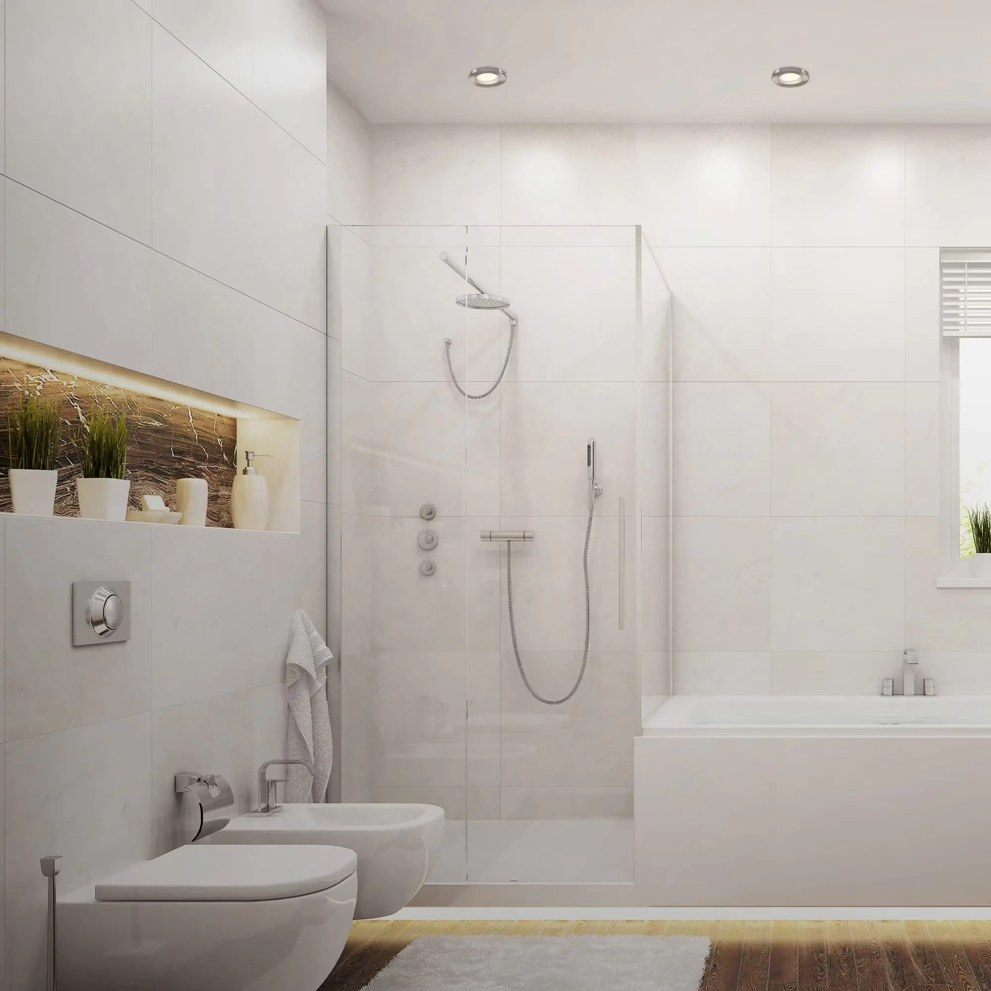 Di-Ka LED Einbauleuchte Kowali 3er Set nickel-matt Ø 8,5 cm 4,7W, warmweiß