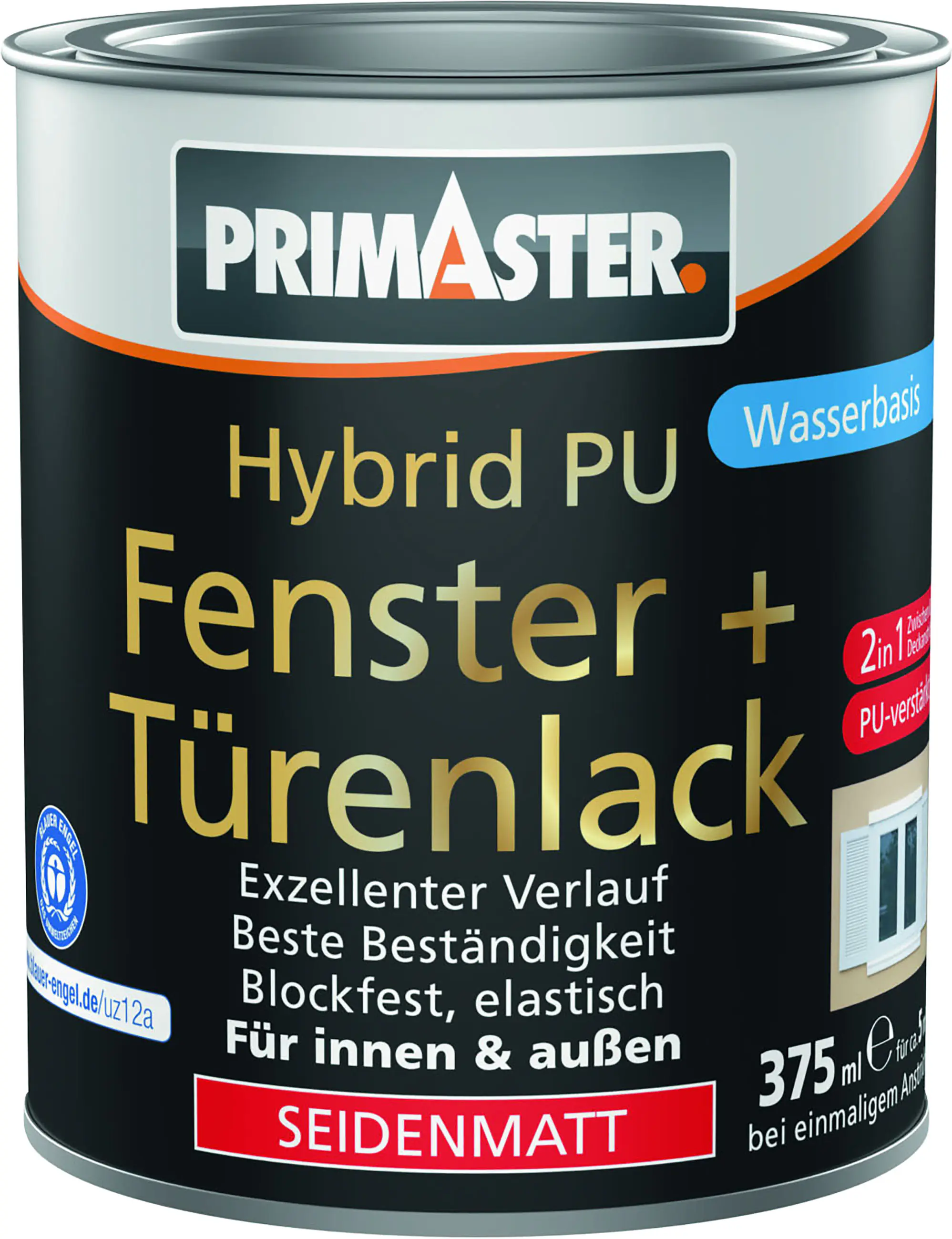 Primaster Hybrid PU-Fenster + Türenlack 375 ml weiß seidenmatt