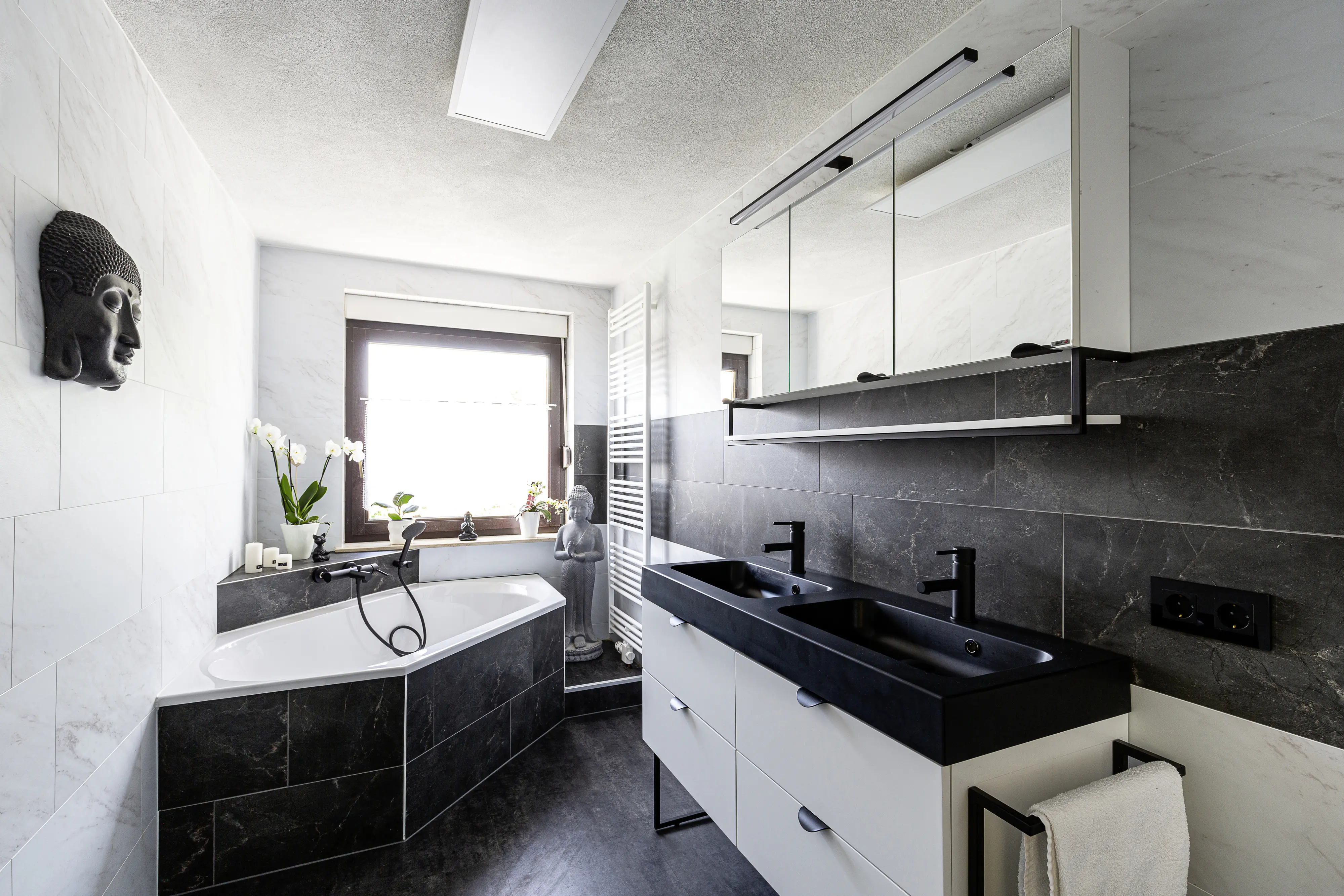 Grosfillex Kunststoffpaneel Marmor 60 x 30 cm 5 mm schwarz