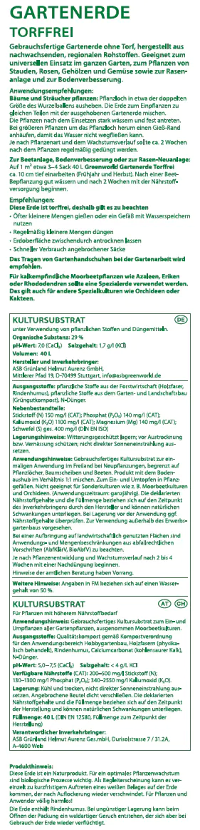 Greenworld Gartenerde Torffrei 40 L